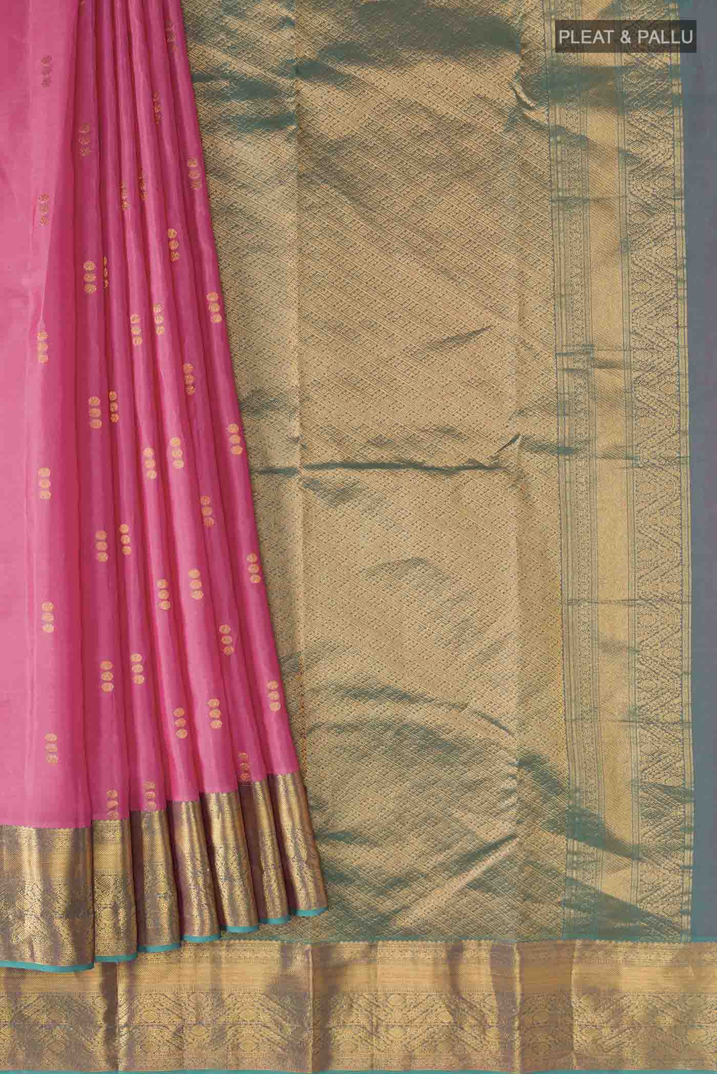 Pink Kanchipuram Silk Saree - Image 4
