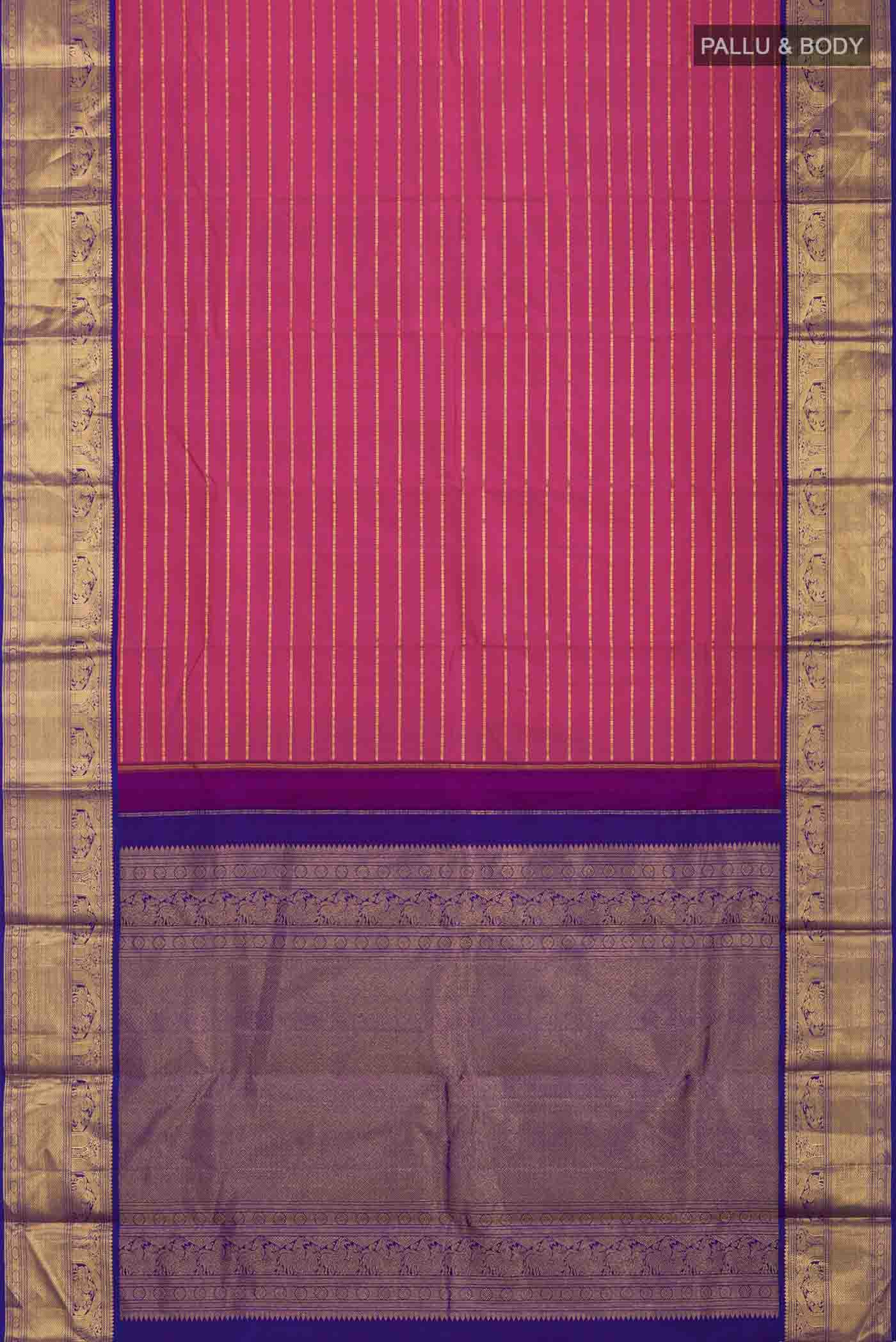 Pink Kanjivaram Silk Saree - Image 6