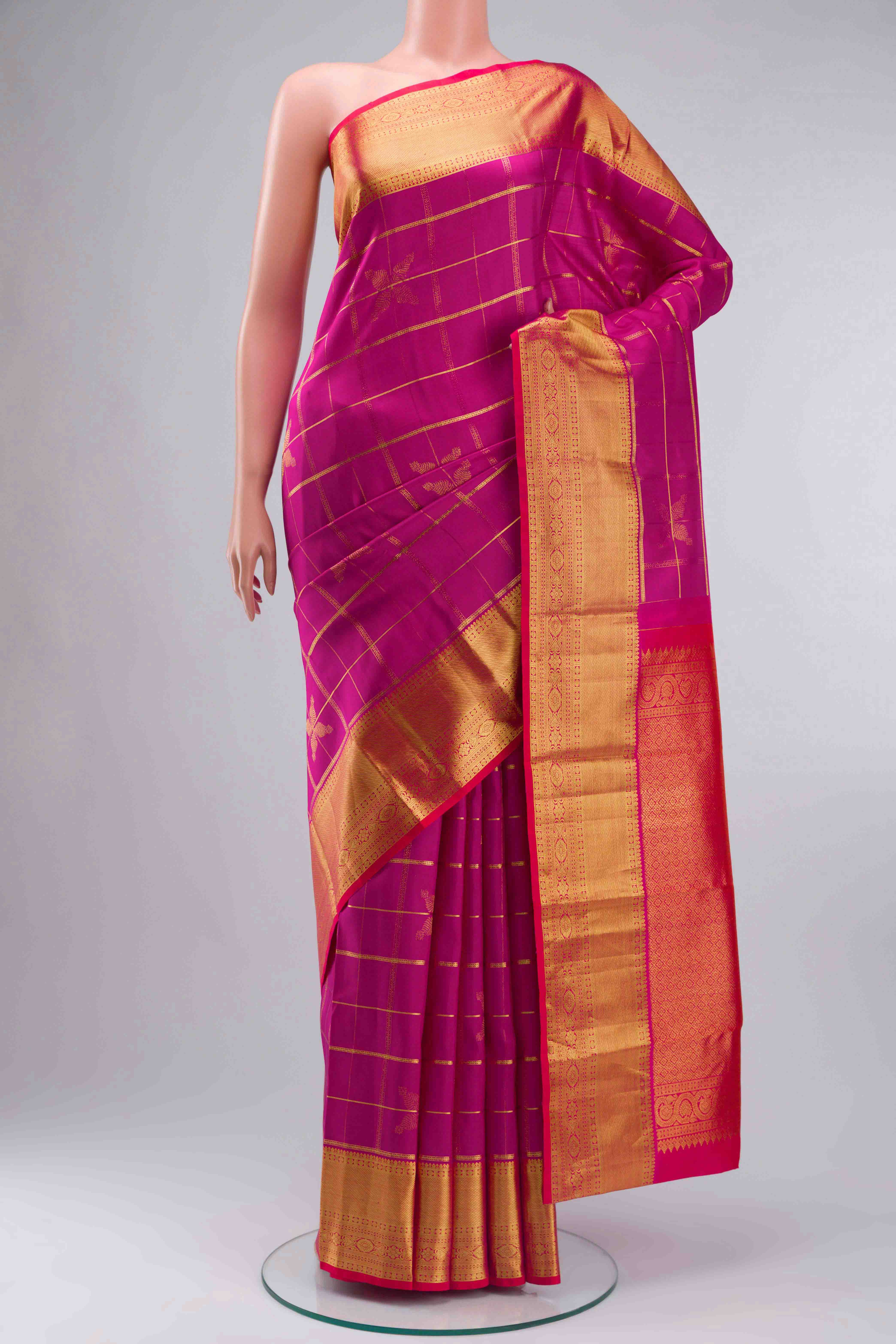 Pink Kanchipuram Silk Saree