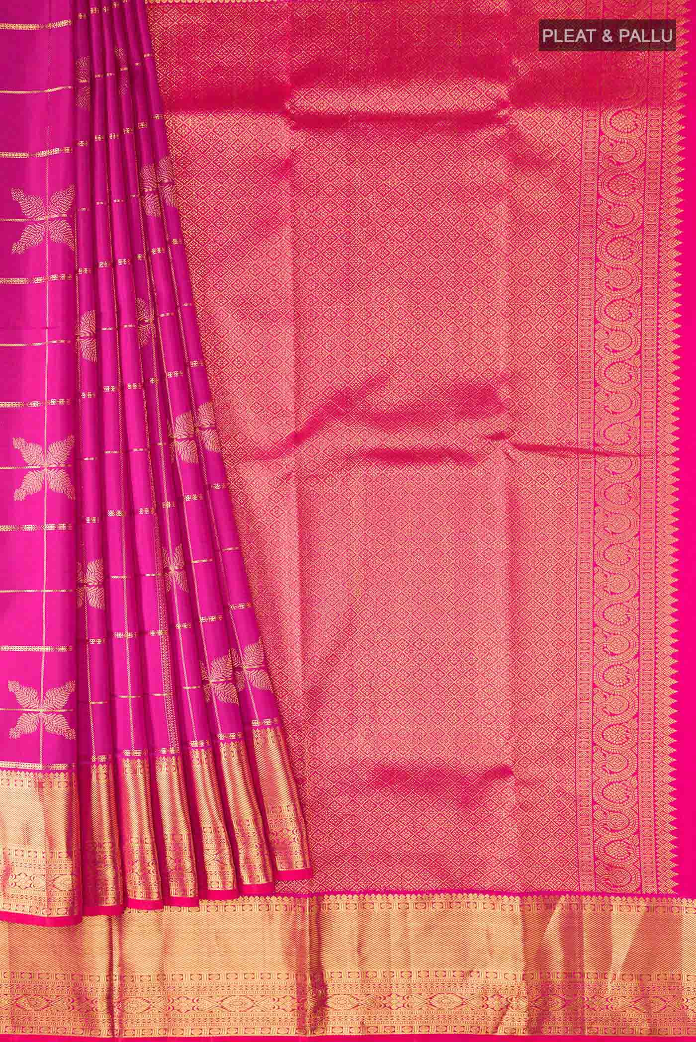 Pink Kanchipuram Silk Saree - Image 4