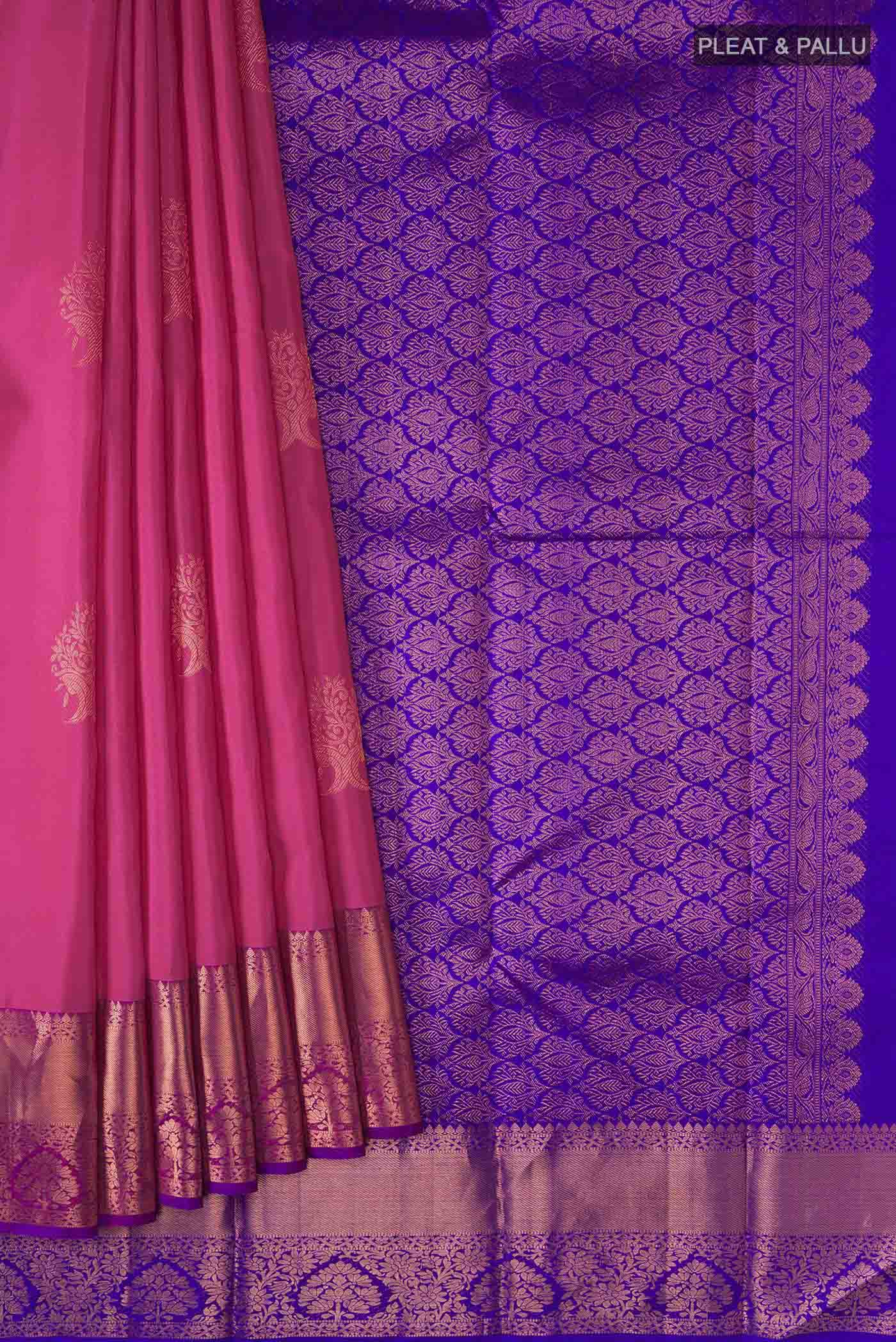 Pink Kanchipuram Silk Saree - Image 4