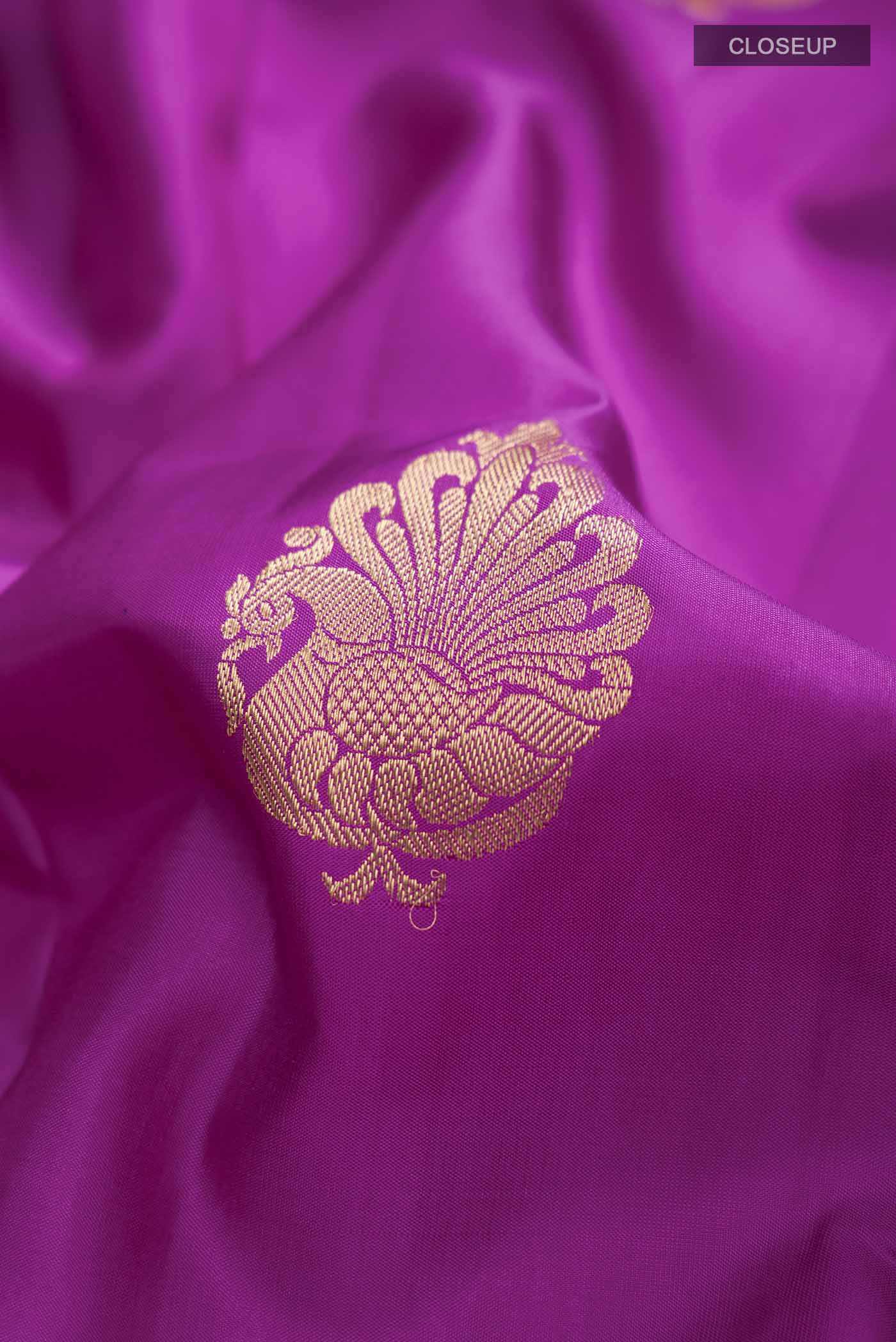 Purple Kanjivaram Silk Saree - Image 2