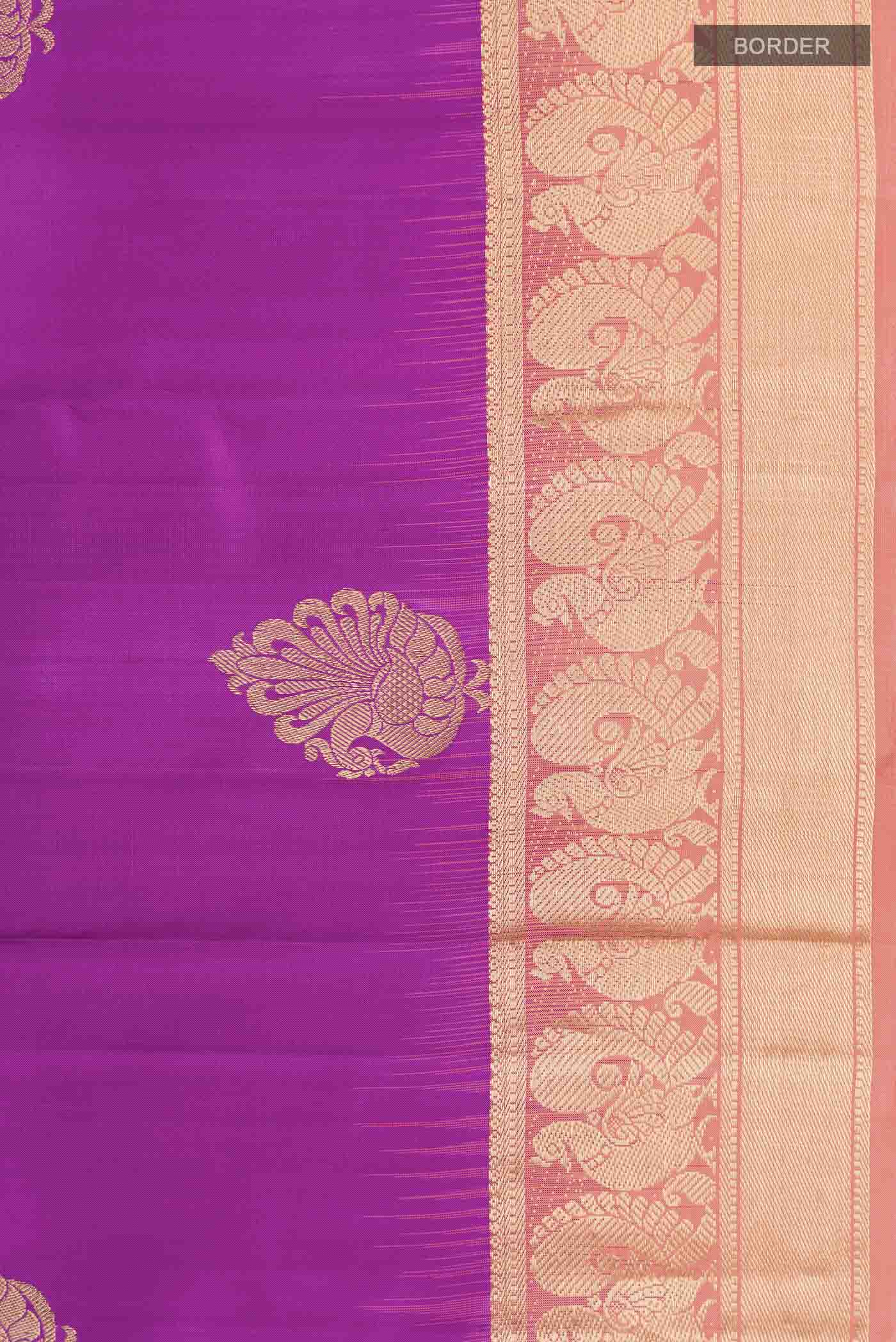 Purple Kanjivaram Silk Saree - Image 3