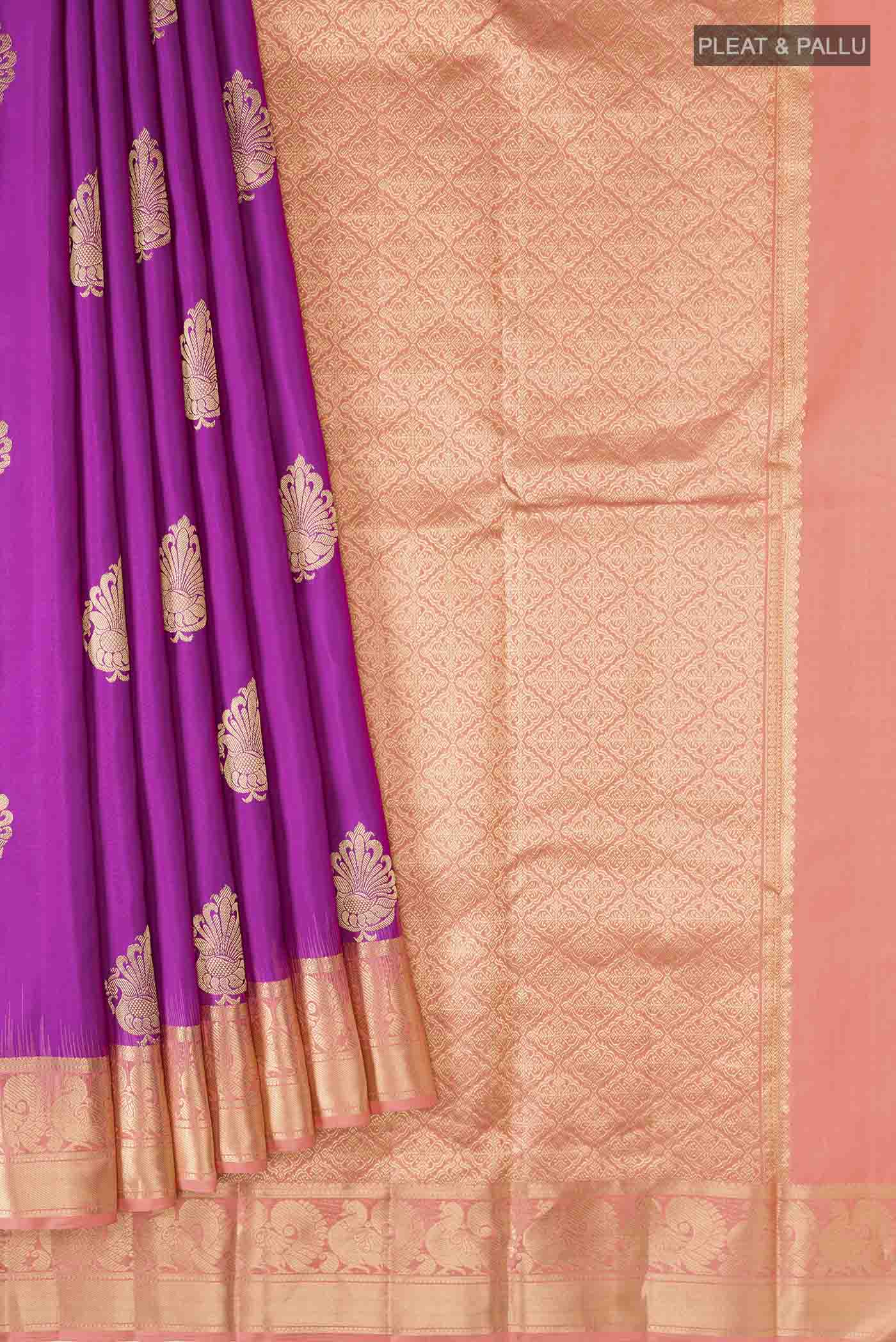 Purple Kanjivaram Silk Saree - Image 4
