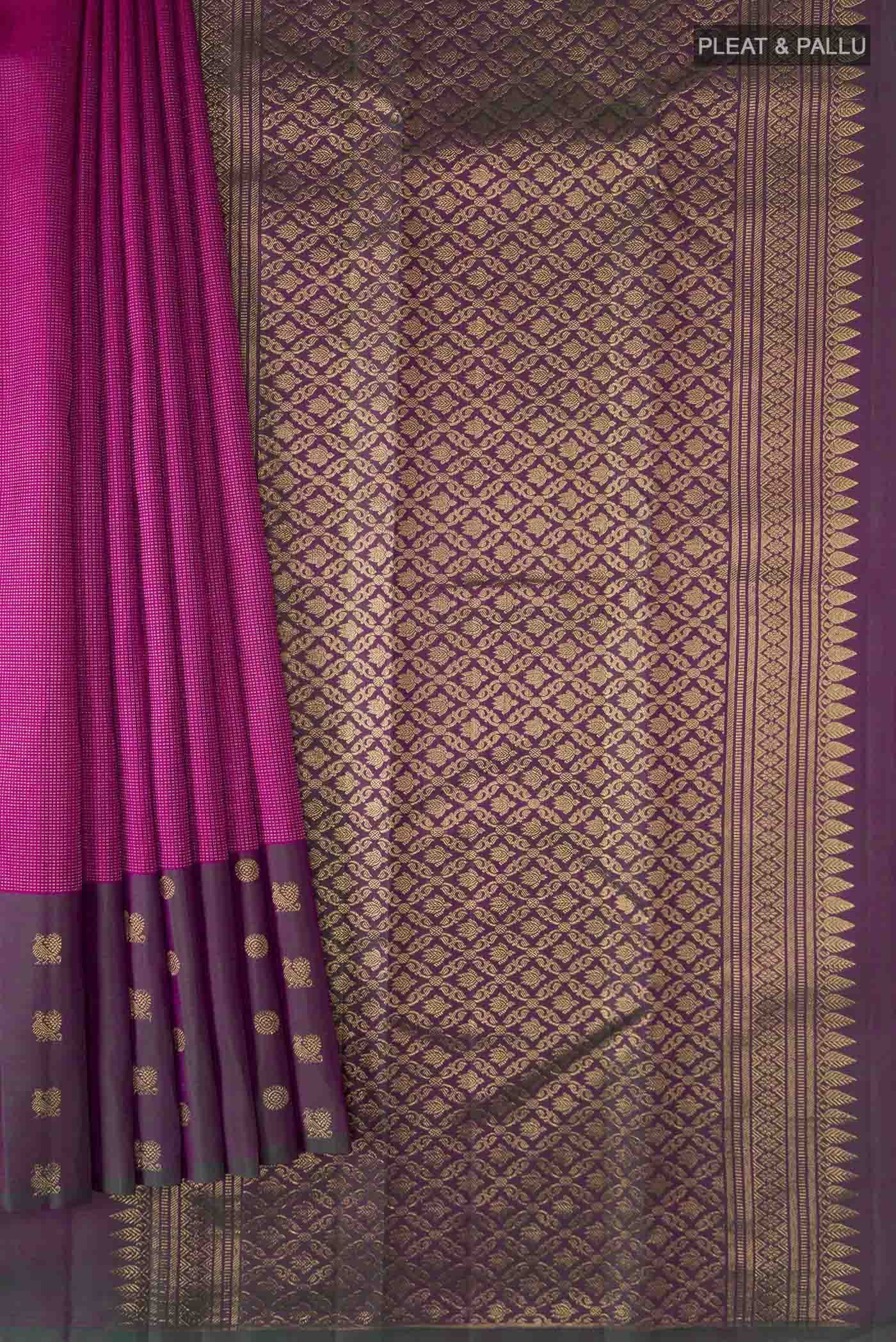 Pink Kanchipuram Silk Saree - Image 4