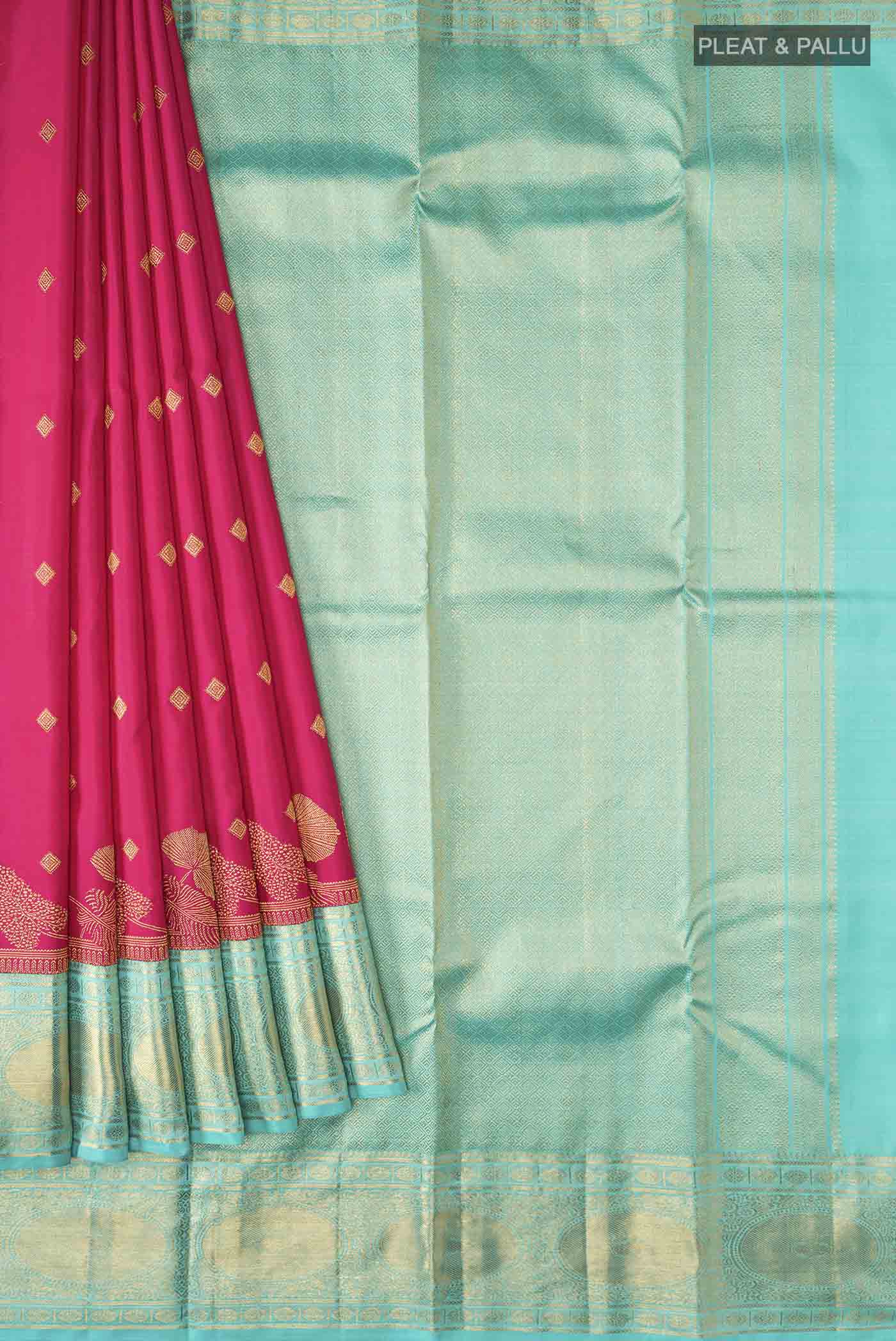 Pink Kanchipuram Silk Saree - Image 4