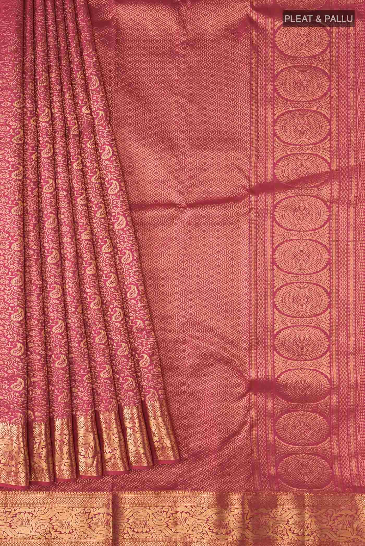 Pink Kanjivaram Silk Saree - Image 4