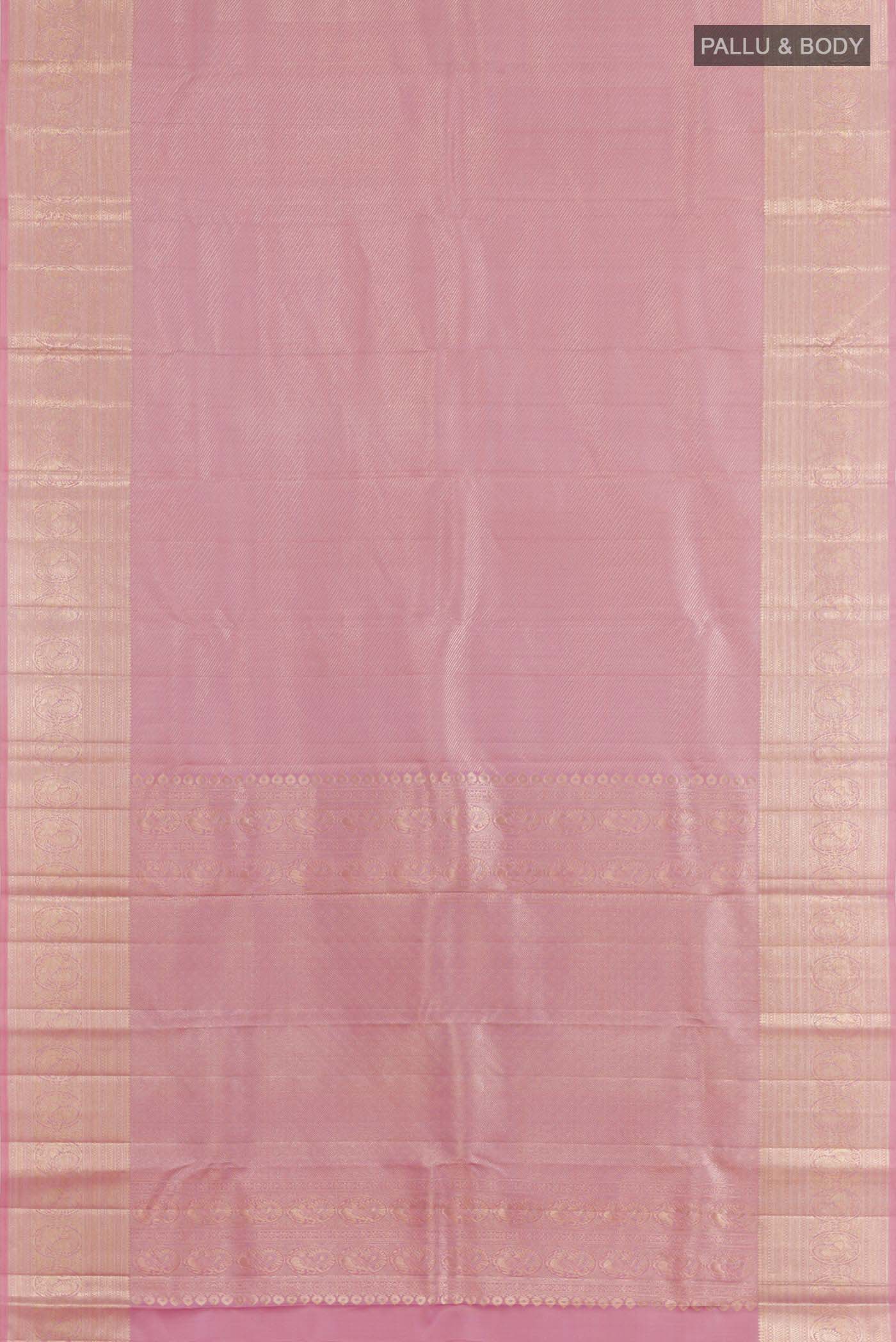 Rose pink Kanchipuram Silk Saree - Image 5