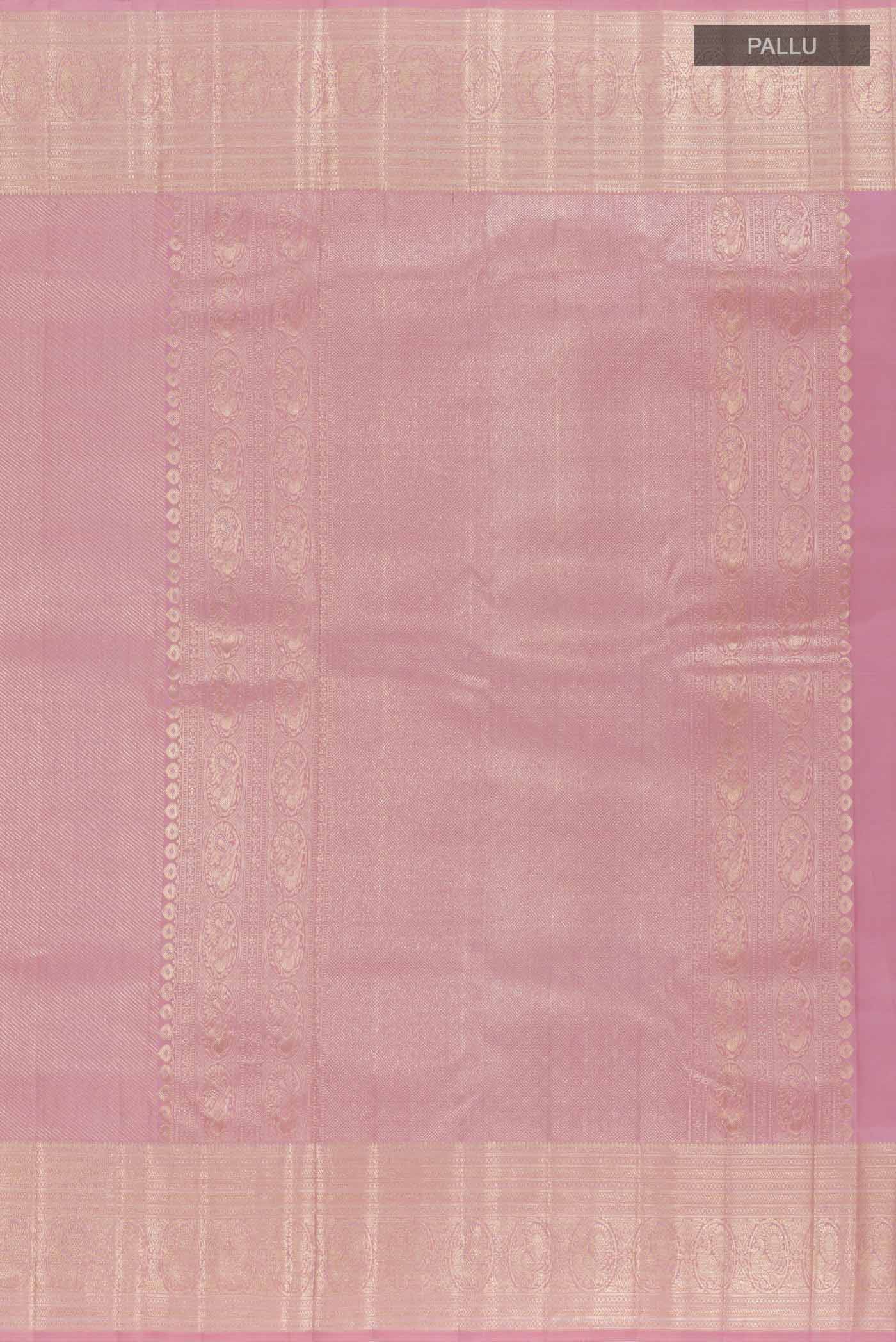 Rose pink Kanchipuram Silk Saree - Image 6