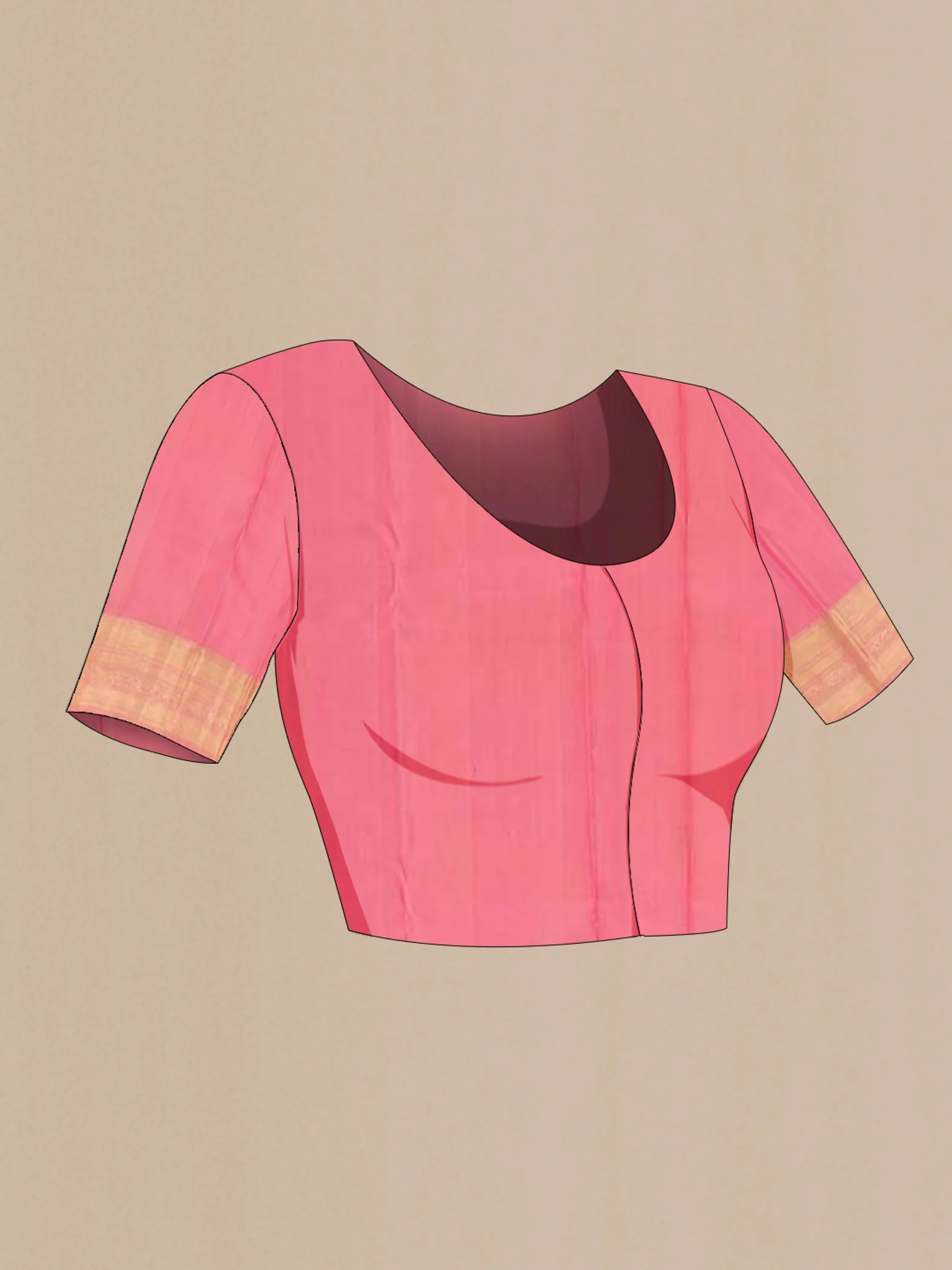 Rose pink Kanchipuram Silk Saree - Image 2