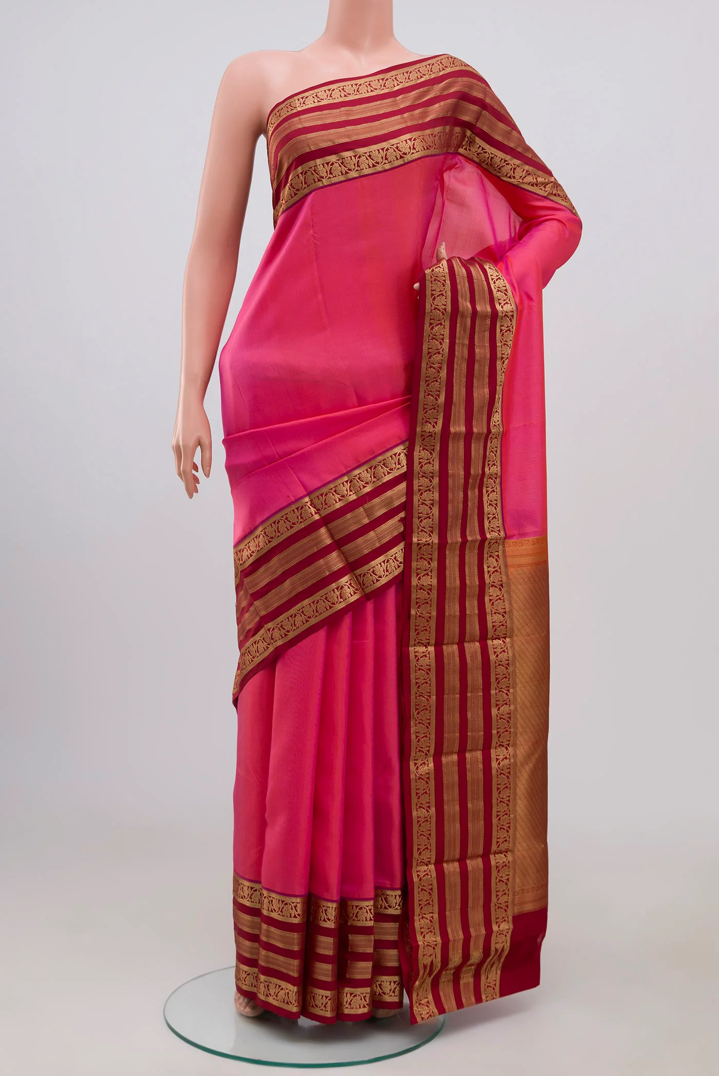Pink Kanchipuram Silk Saree