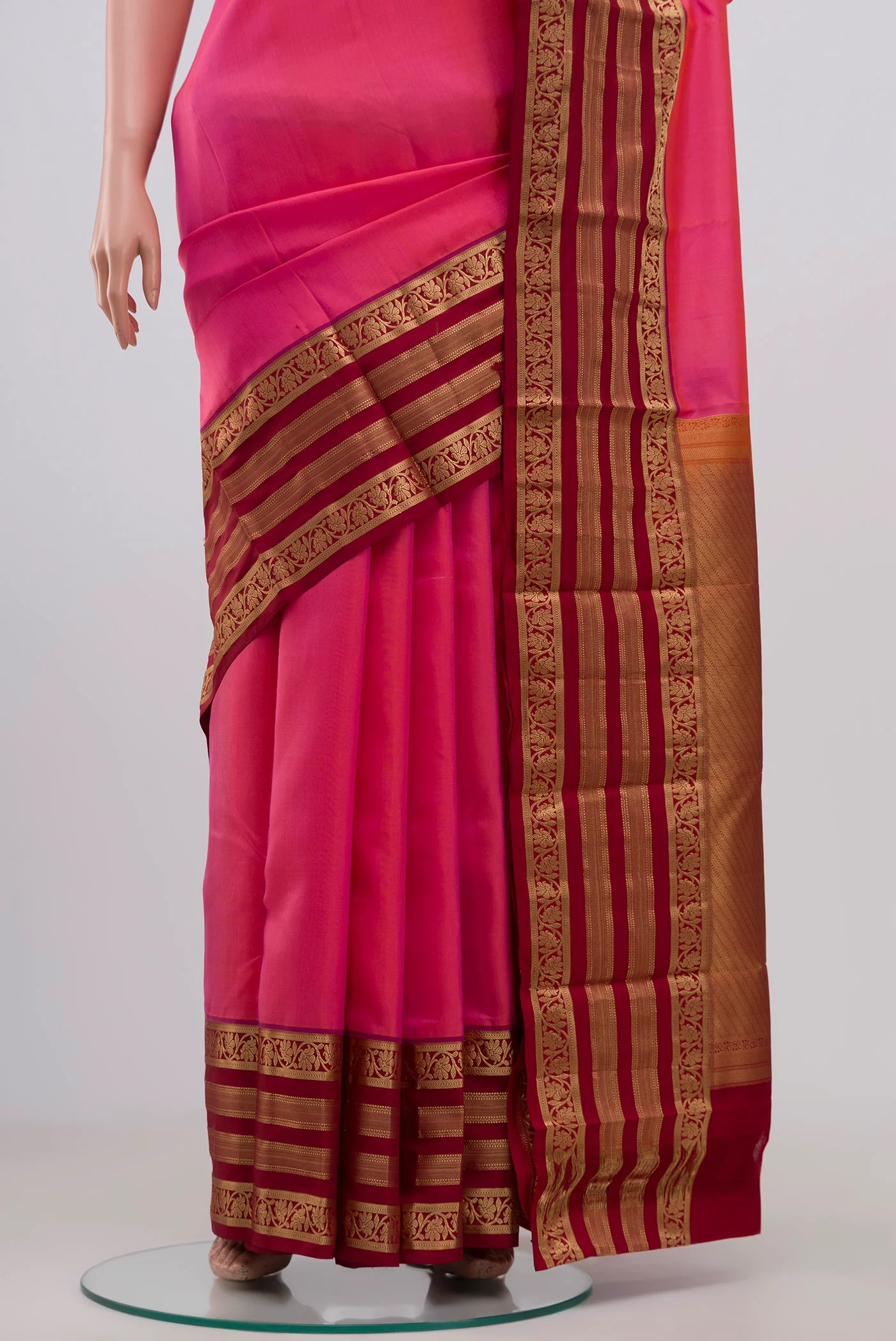 Pink Kanchipuram Silk Saree - Image 3