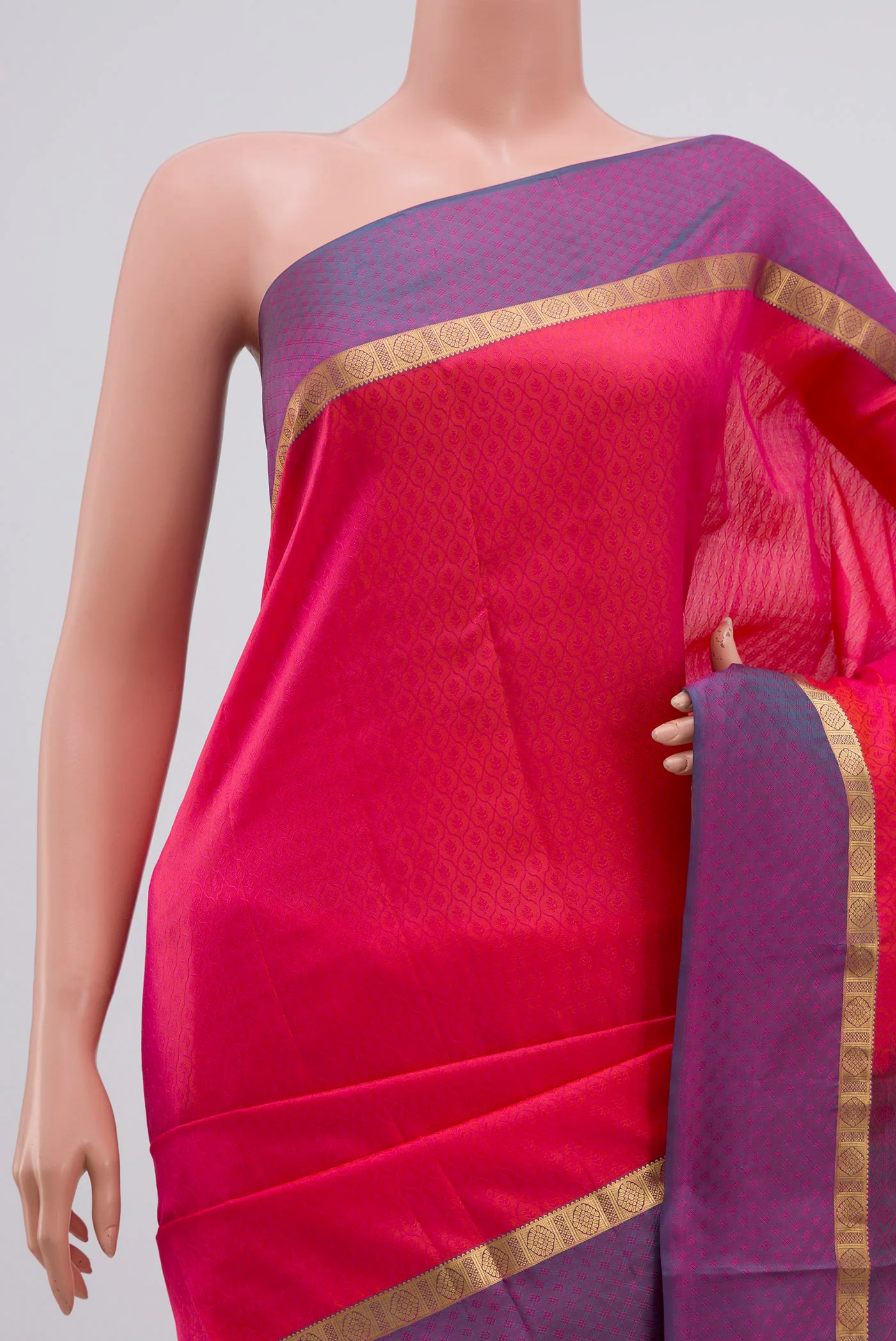 Pink Kanchipuram Silk Saree - Image 2