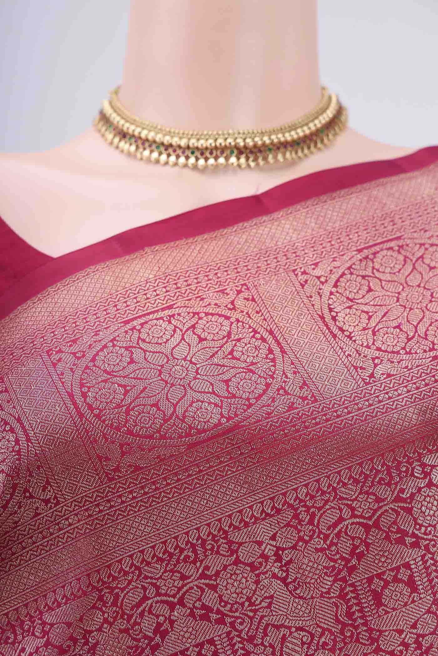 Maroon Kanchipuram Silk Saree - Image 2