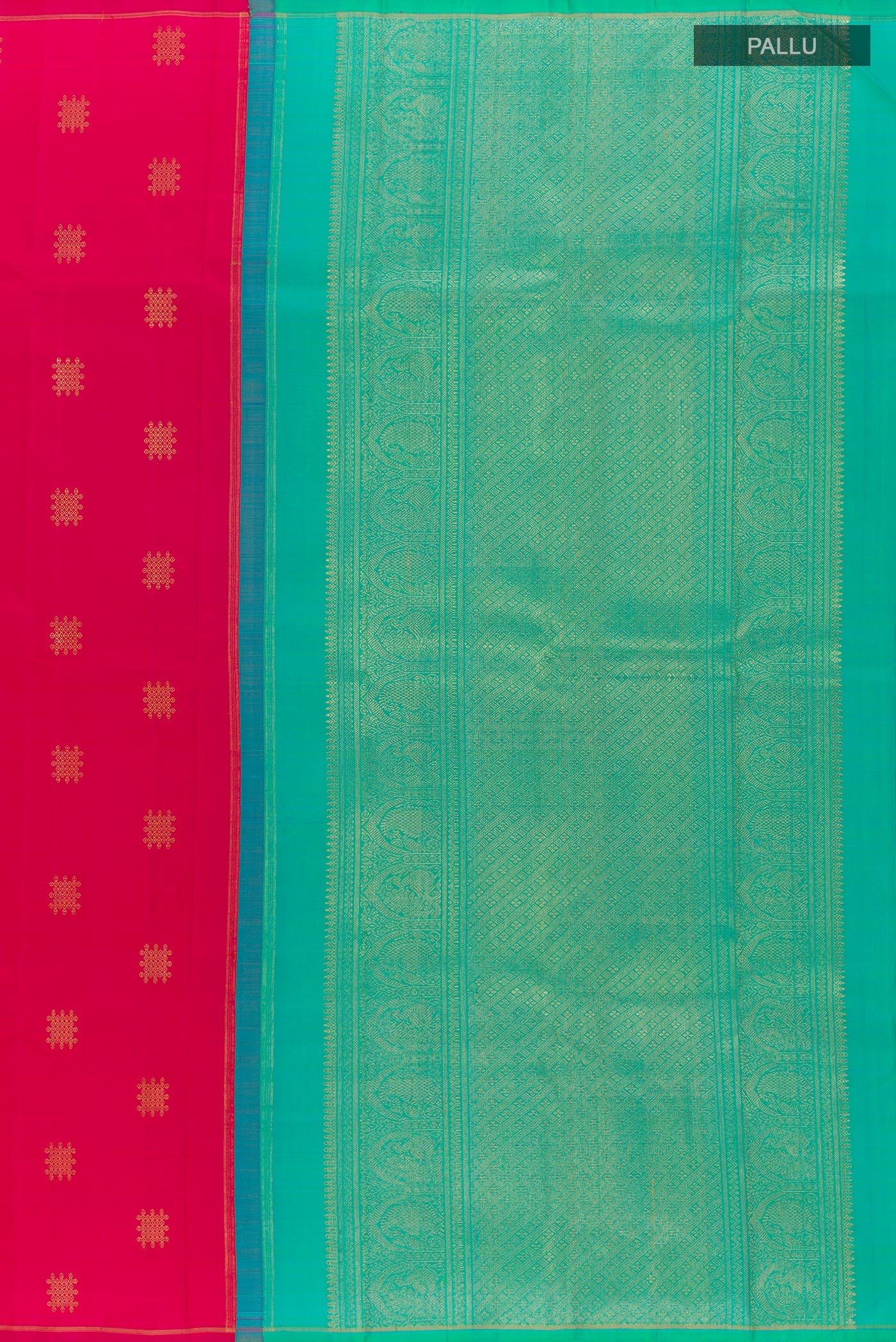 Pure Silk Pure Zari Pink Kanchipuram Saree - Image 6