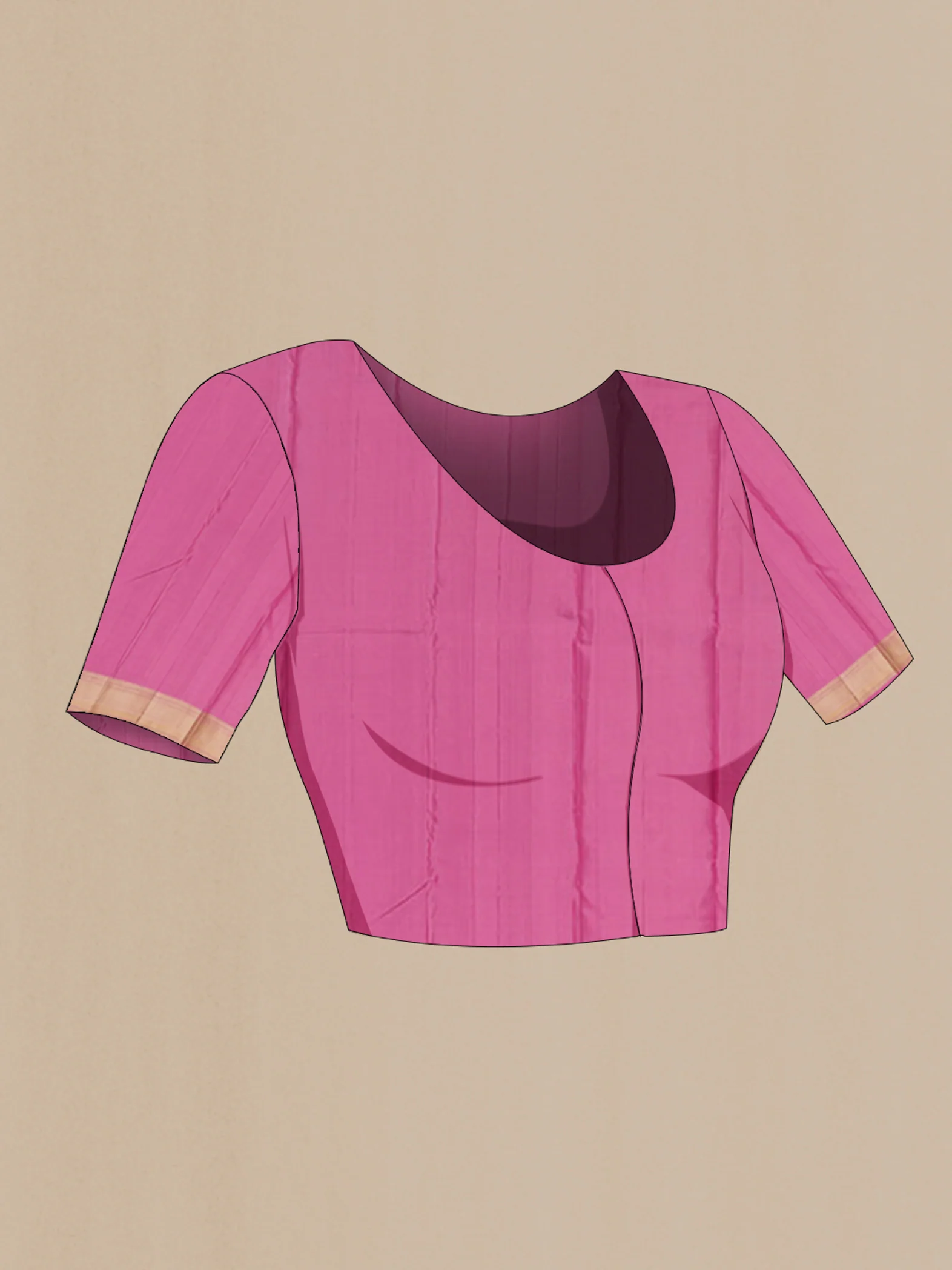 Rose pink Kanchipuram Silk Saree - Image 4