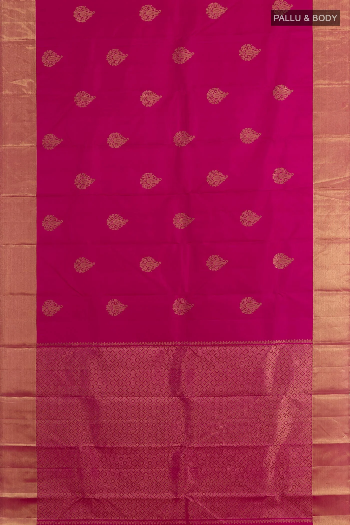 Rani Pink Kanchipuram Silk Saree - Image 3