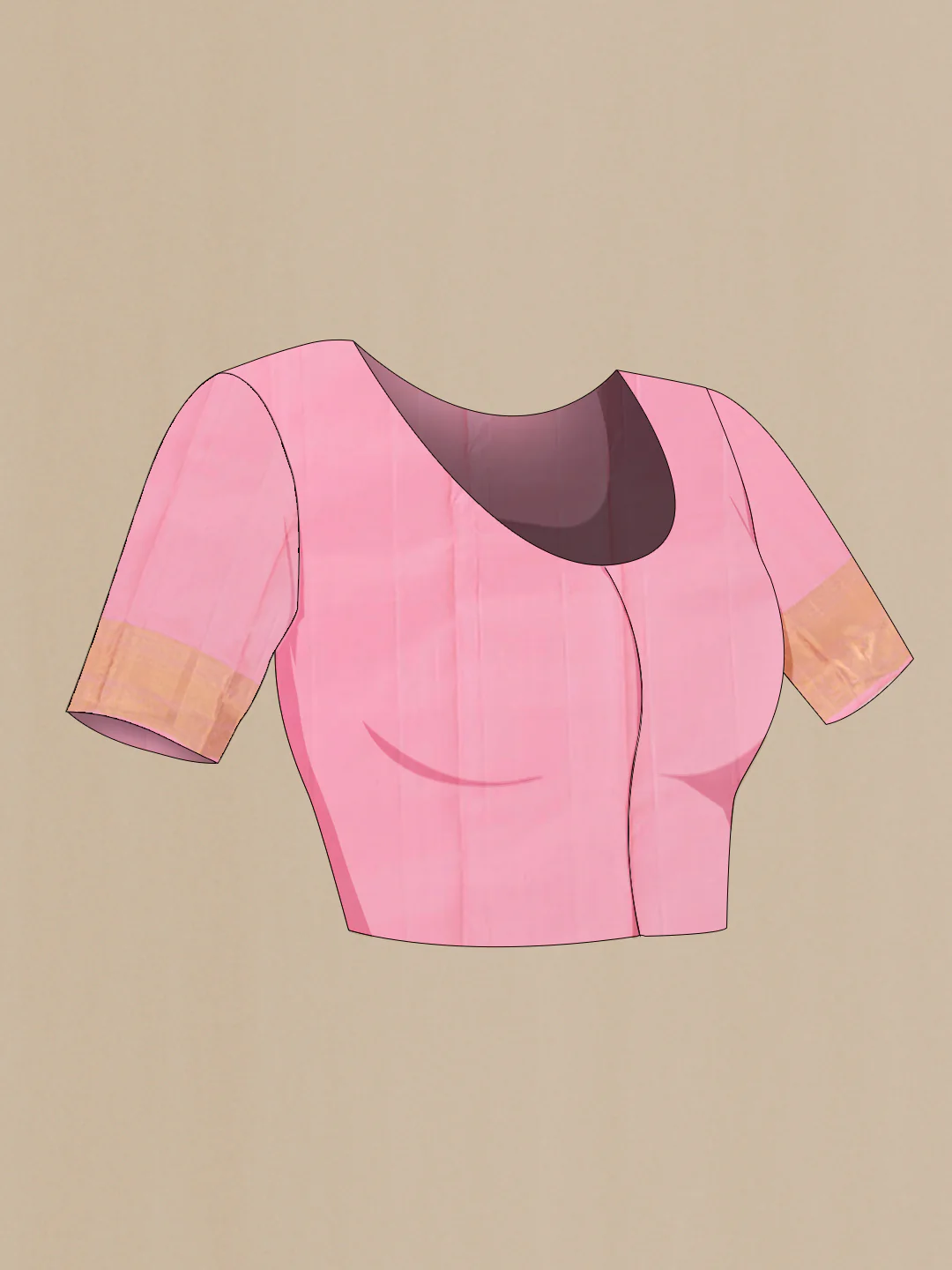 Rose pink Kanchipuram Silk Saree - Image 2