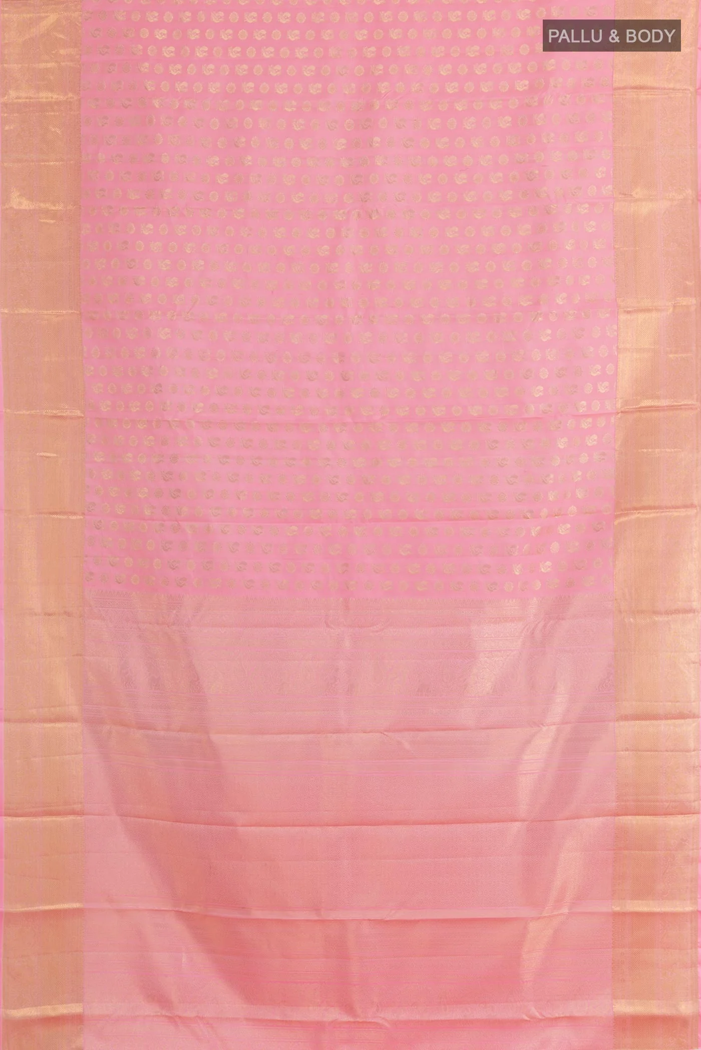 Rose pink Kanchipuram Silk Saree - Image 3