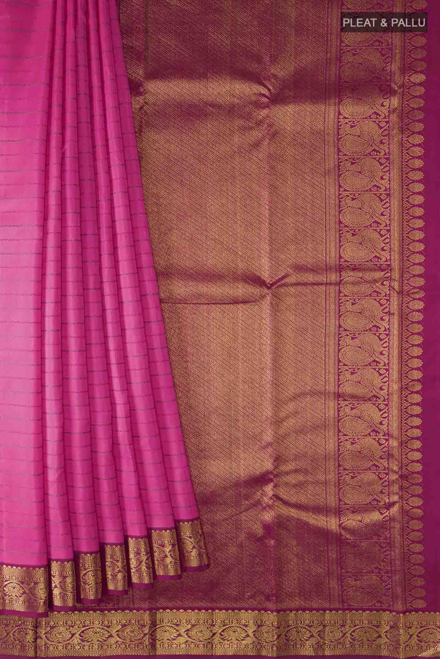 Pink Kanjivaram Silk Saree - Image 4