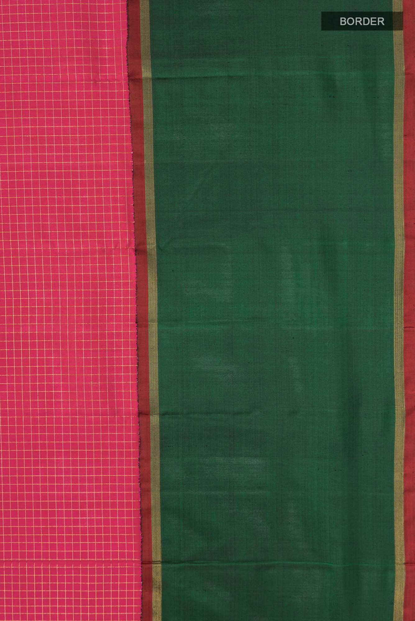 Pure Silk Pure Zari Pink Kanchipuram Saree - Image 11
