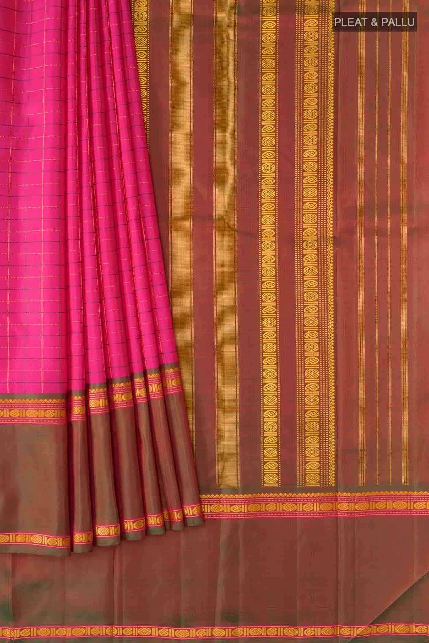 Pink Kanchipuram Silk Saree - Image 2