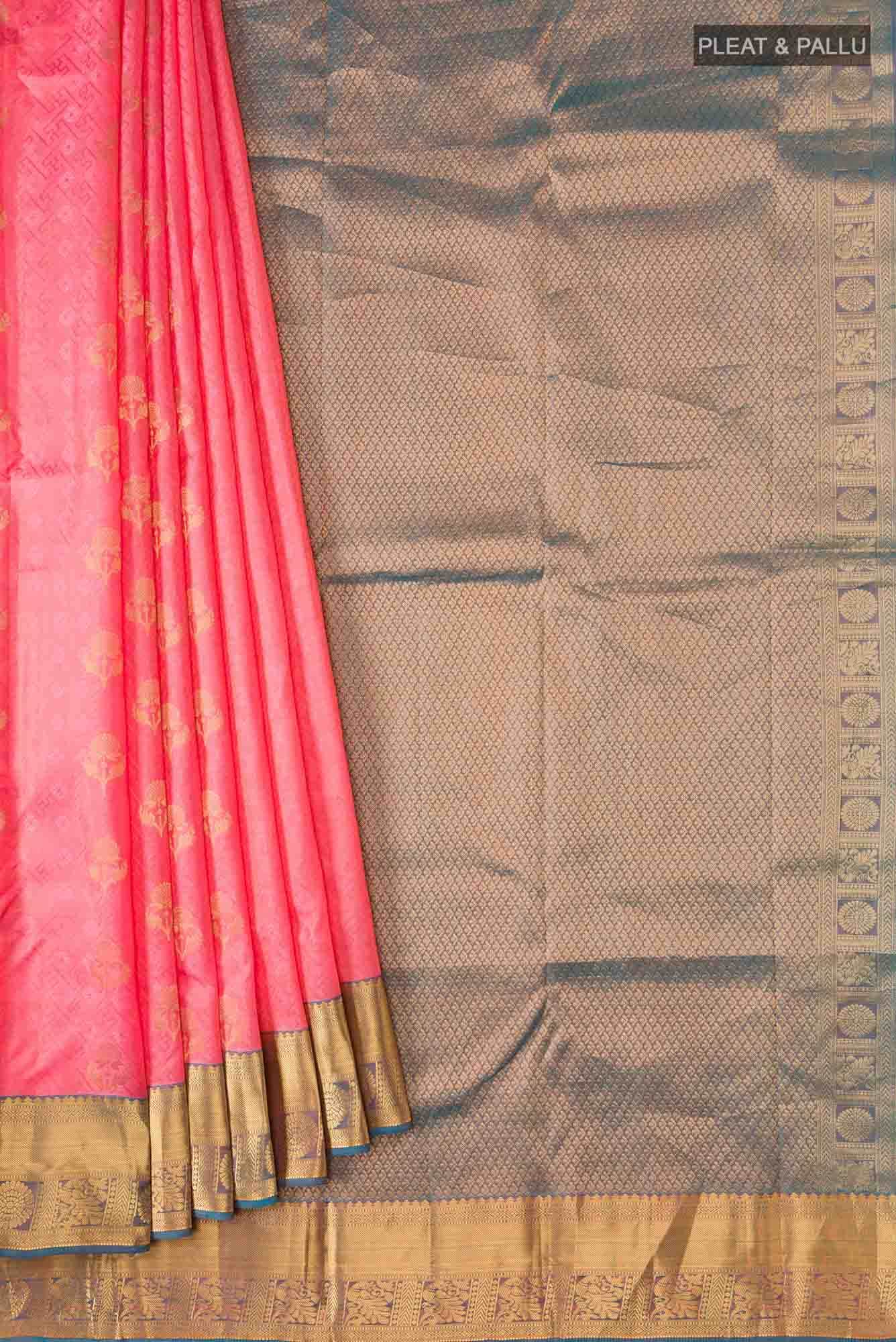 Pink Kanchipuram Silk Saree - Image 2