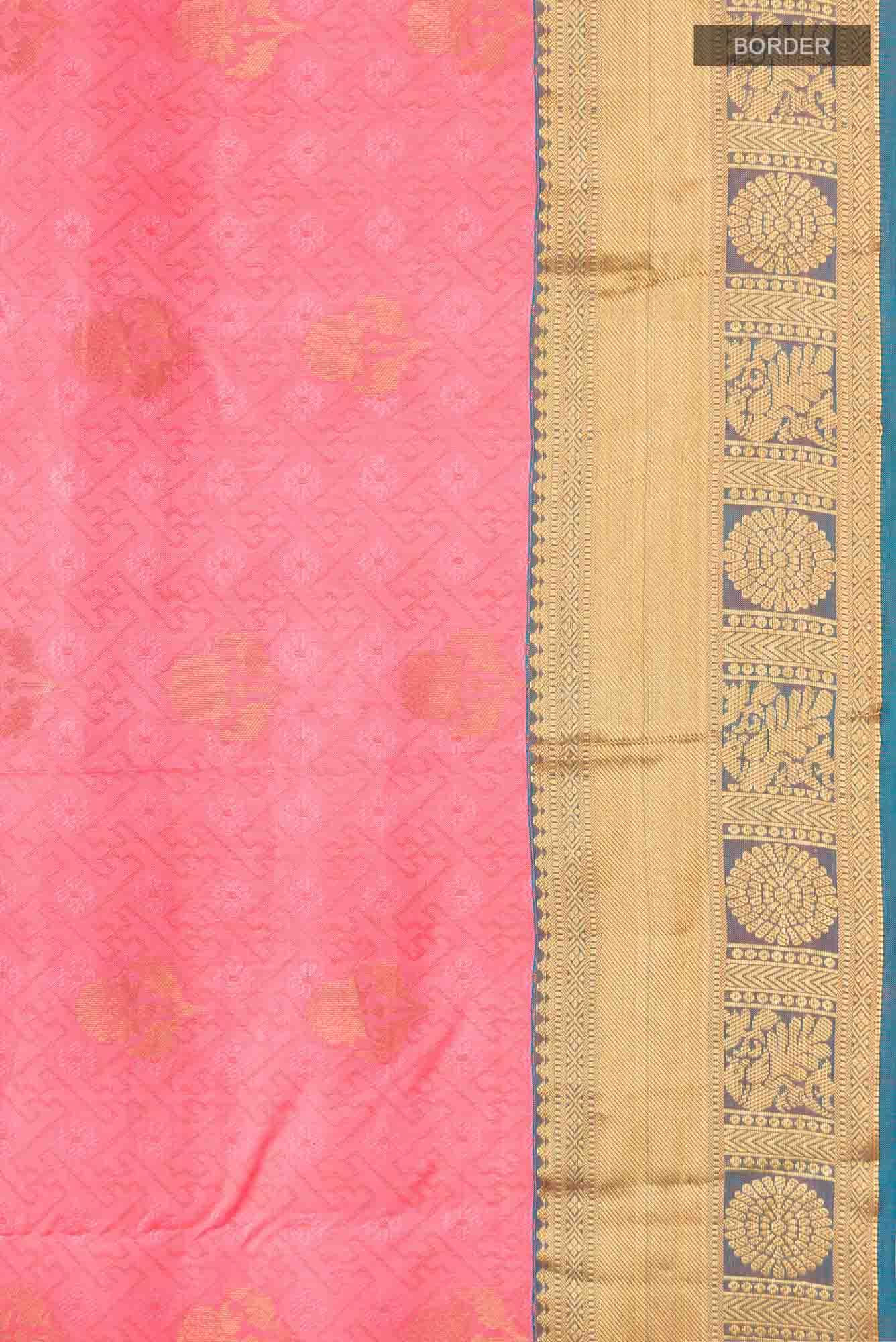 Pink Kanchipuram Silk Saree - Image 5