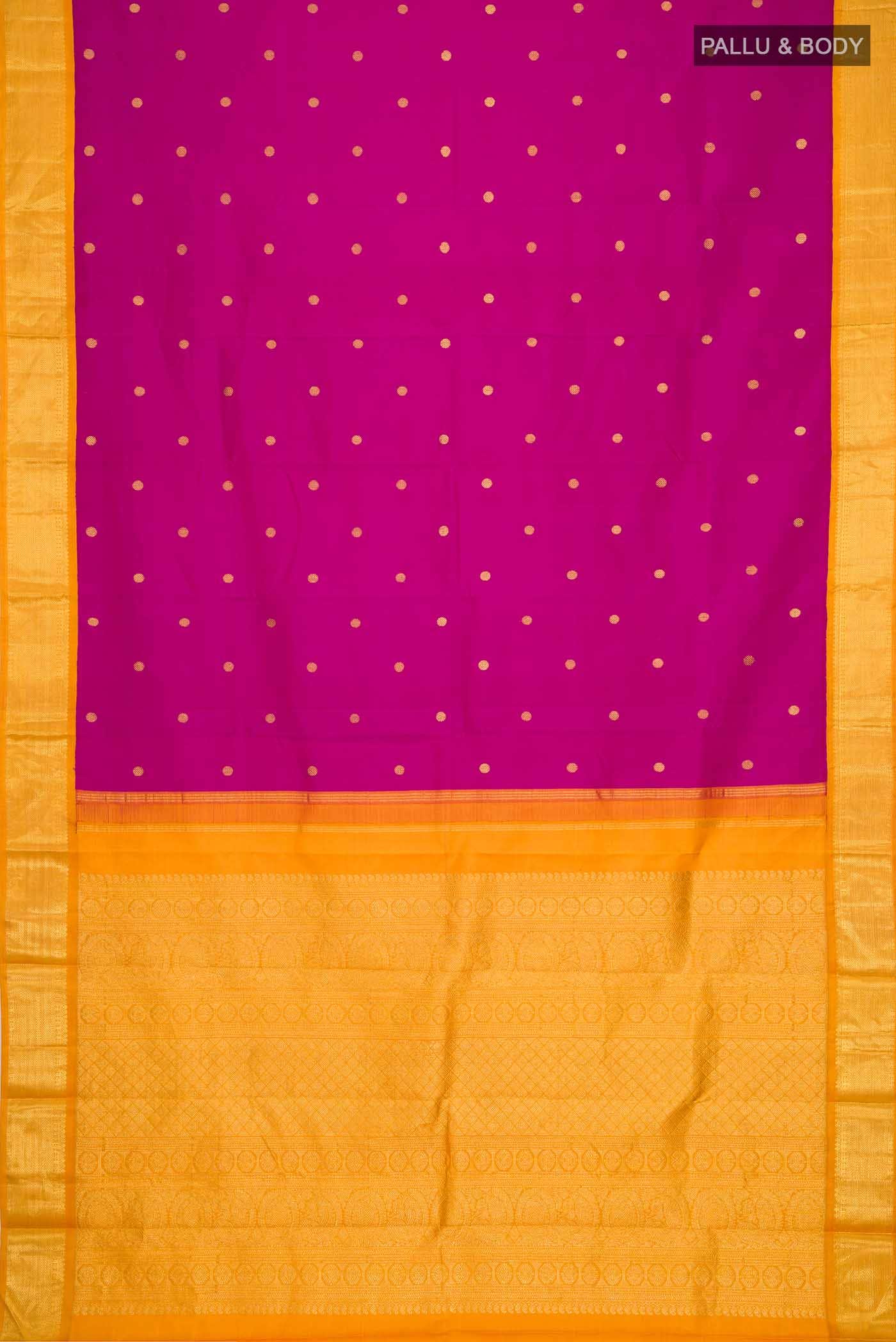 Magenta Kanjivaram Silk Saree - Image 4