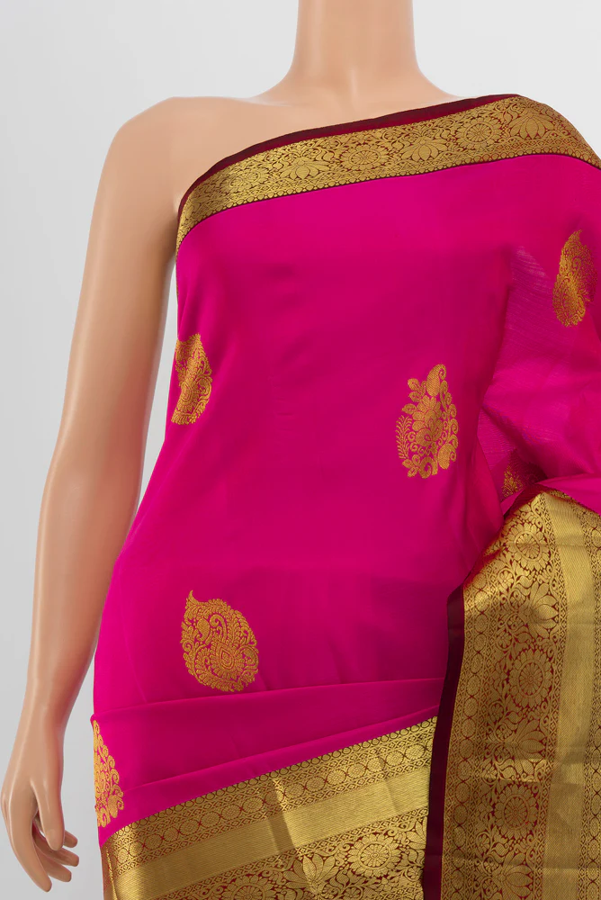 Pink Kanchipuram Silk Saree - Image 2