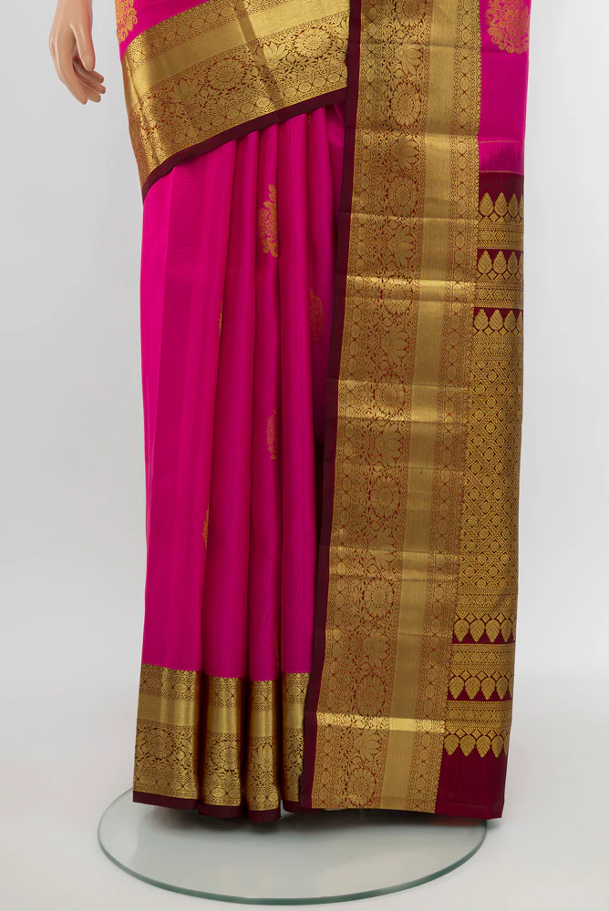 Pink Kanchipuram Silk Saree - Image 3