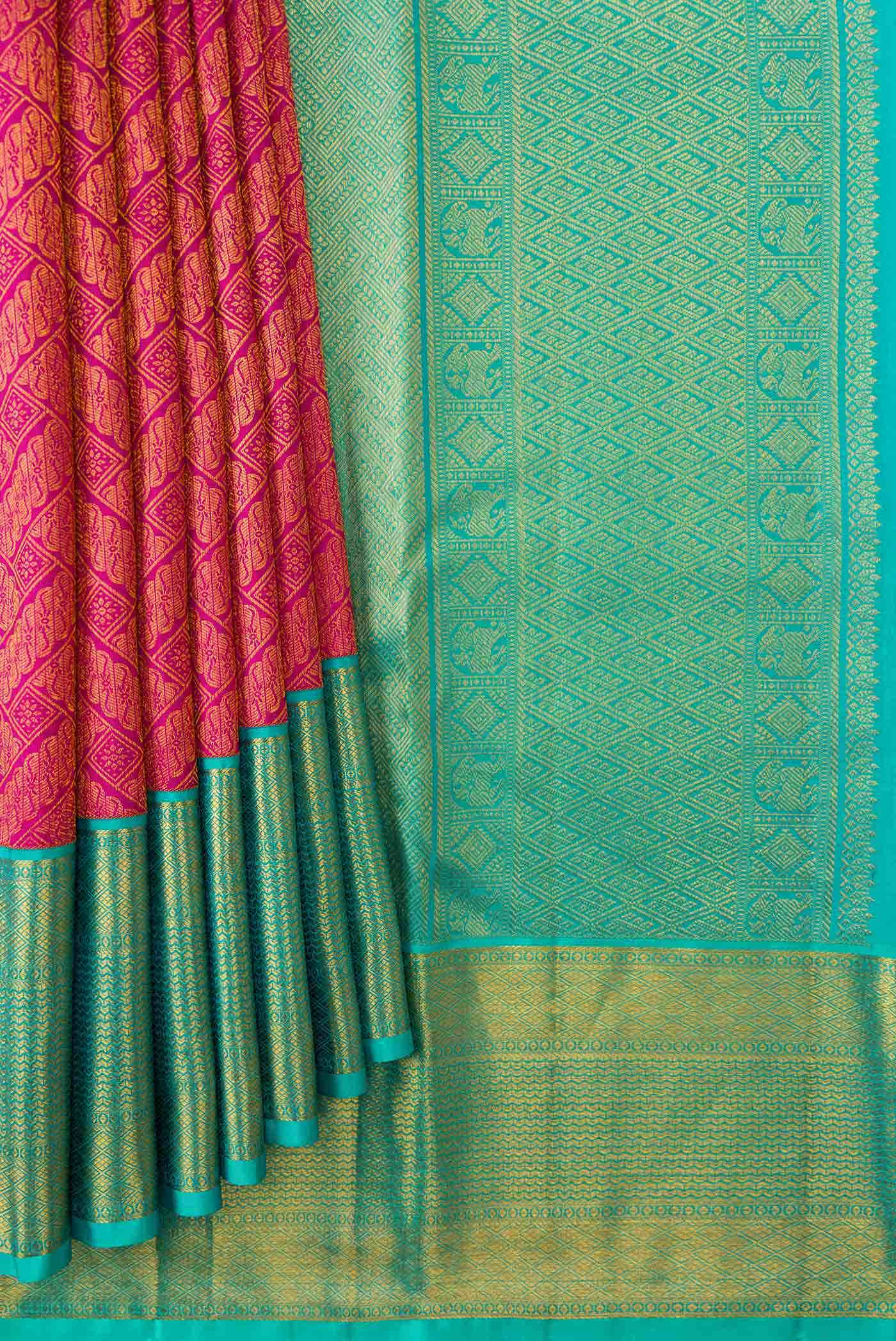 Pink Kanjivaram Silk Saree - Image 2
