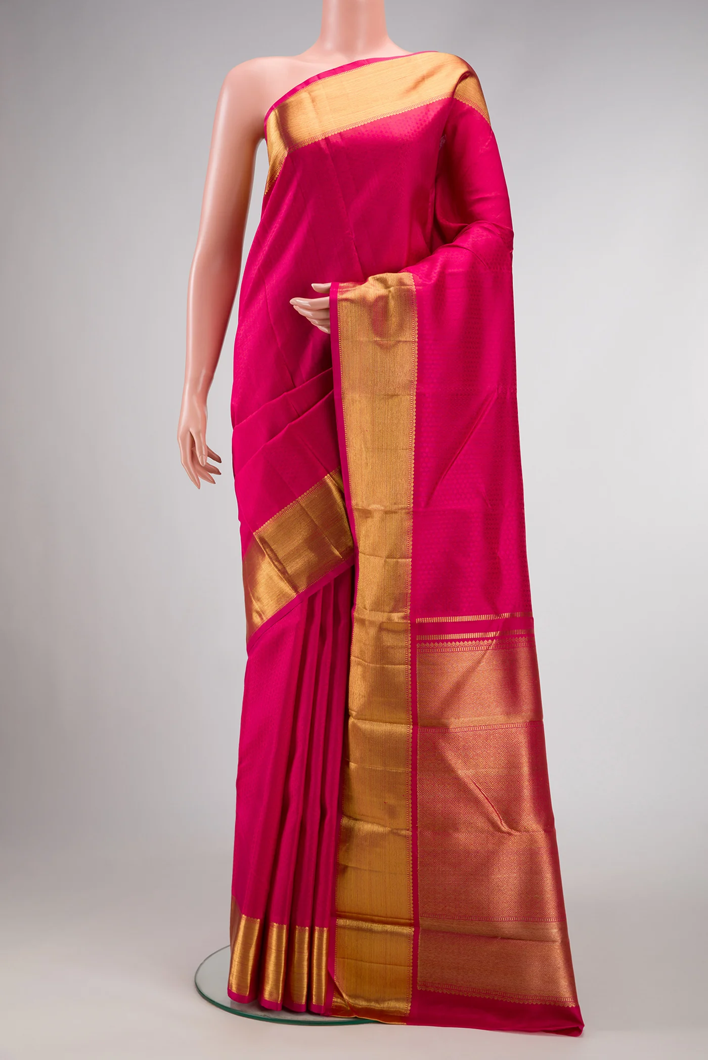 Pure Silk Pure Zari Pink Kanchipuram Saree