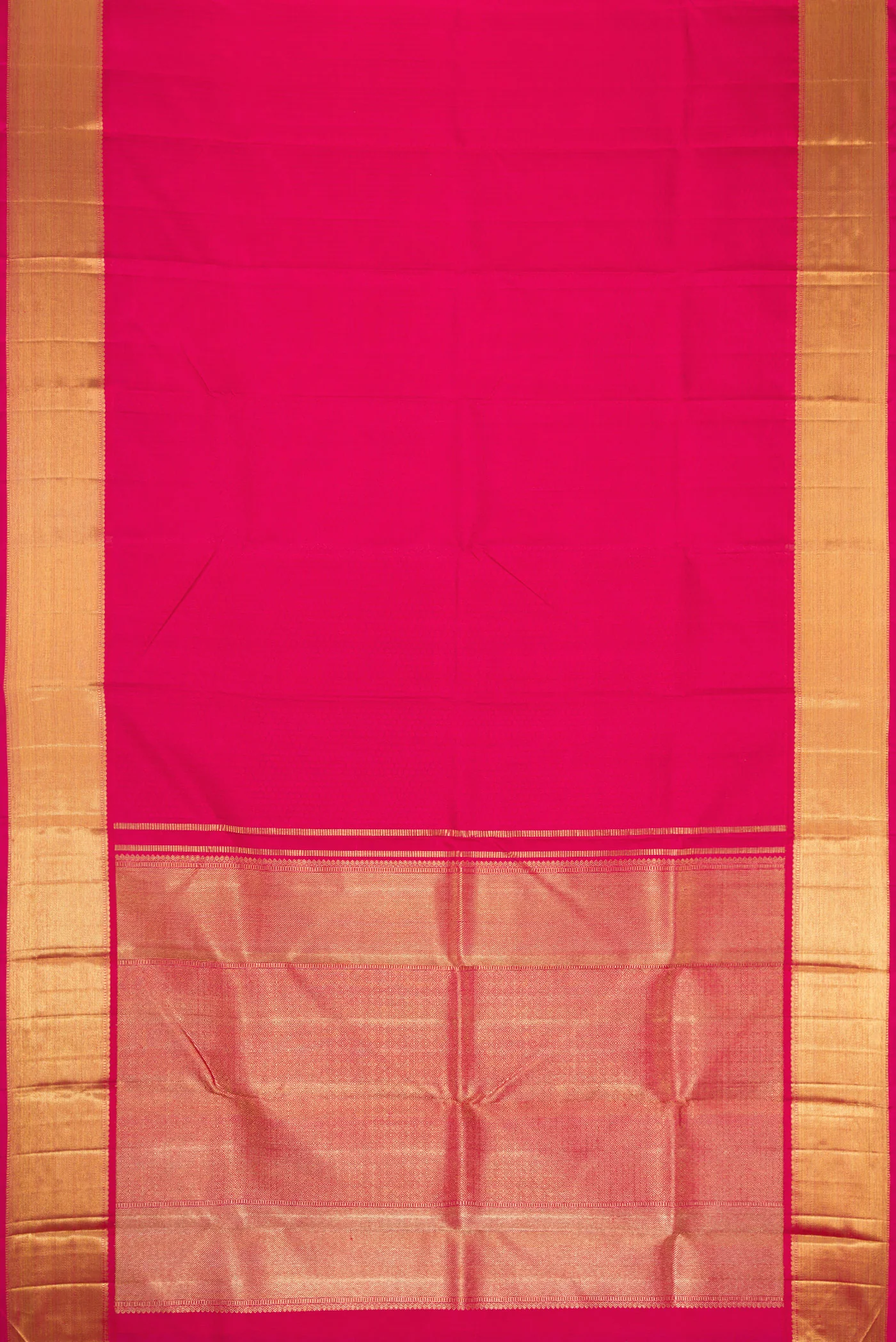 Pure Silk Pure Zari Pink Kanchipuram Saree - Image 6
