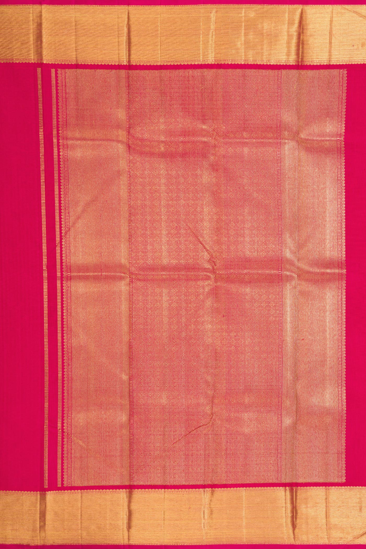 Pure Silk Pure Zari Pink Kanchipuram Saree - Image 7