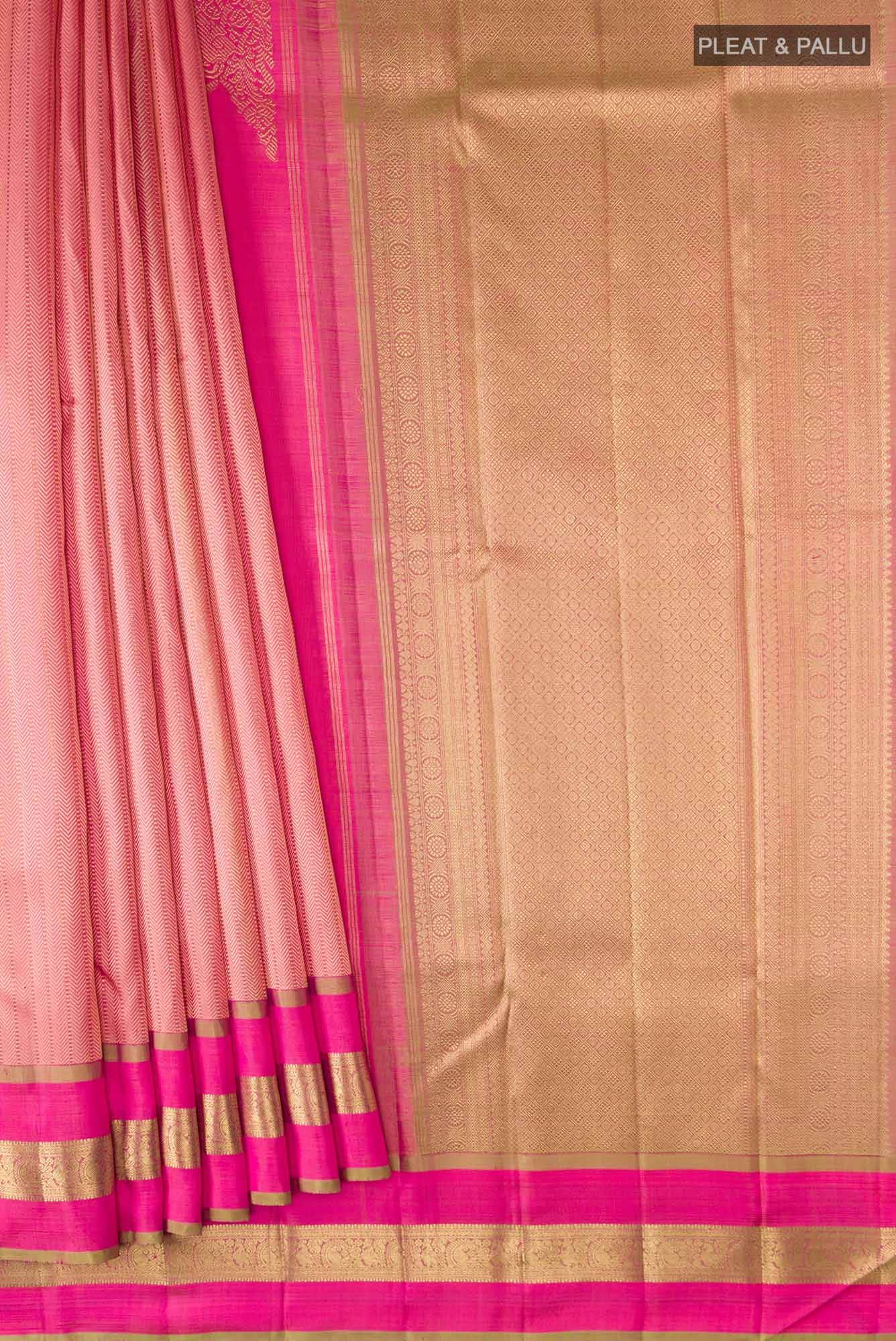 Pink Kanchipuram Silk Saree - Image 2