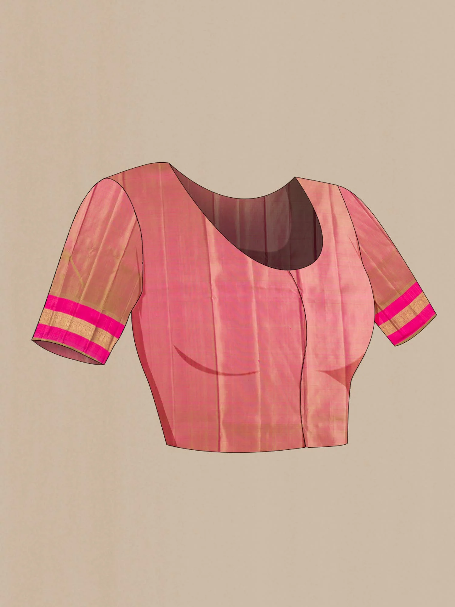 Pink Kanchipuram Silk Saree - Image 7