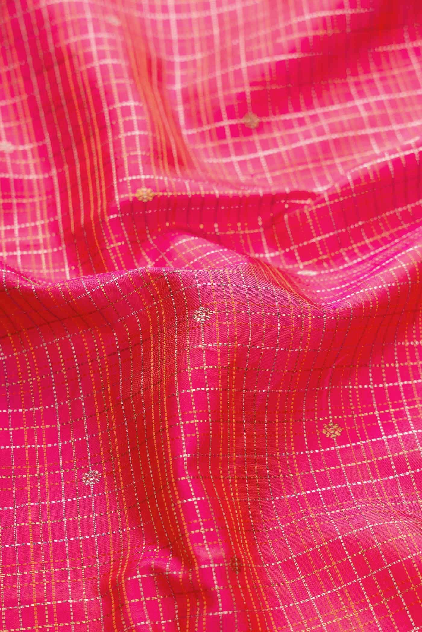 Pure Silk Pure Zari Pink Kanjivaram Saree - Image 3