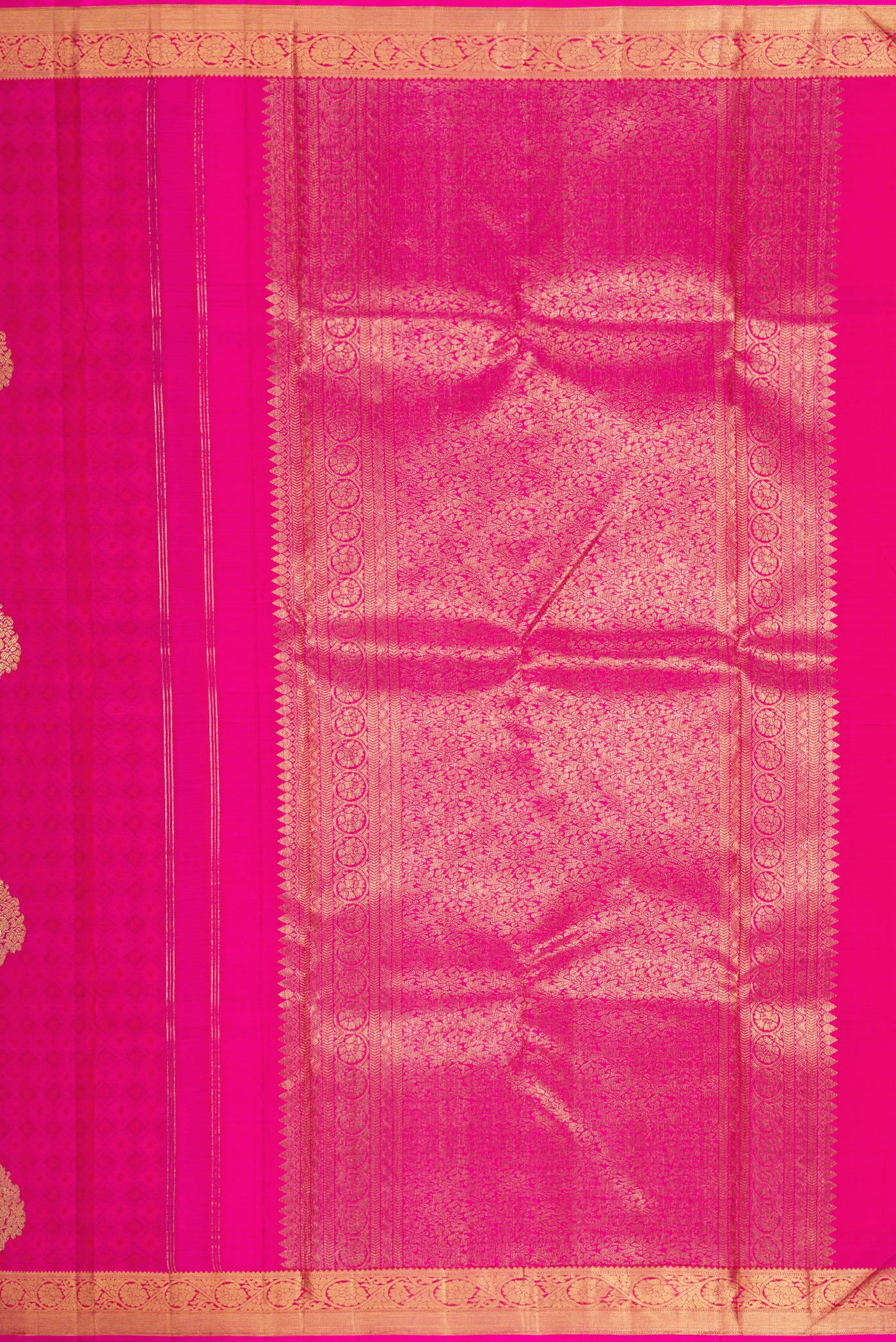 Pure Silk Pure Zari Pink Kanchipuram Saree - Image 7