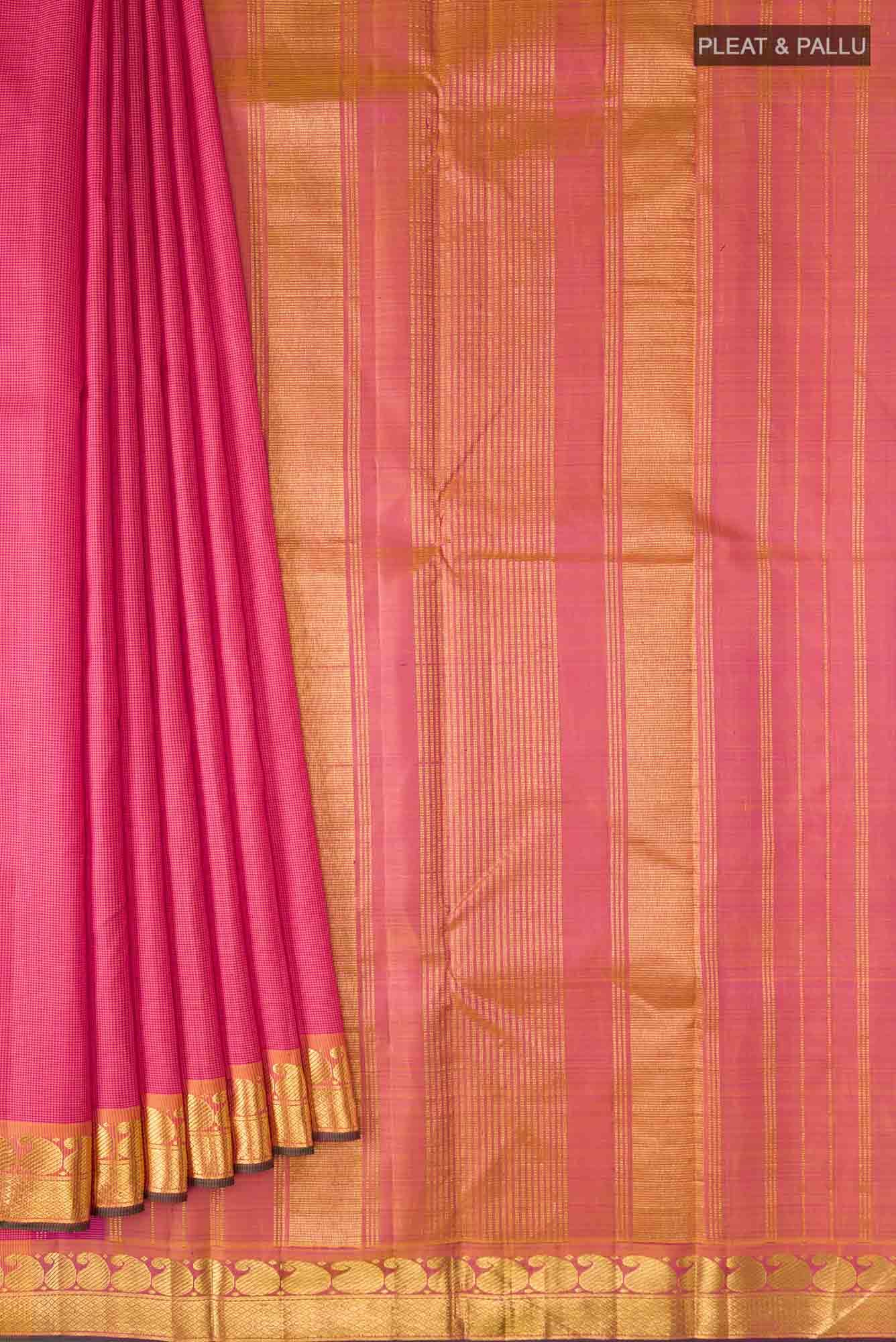 Pink Kanchipuram Silk Saree - Image 2