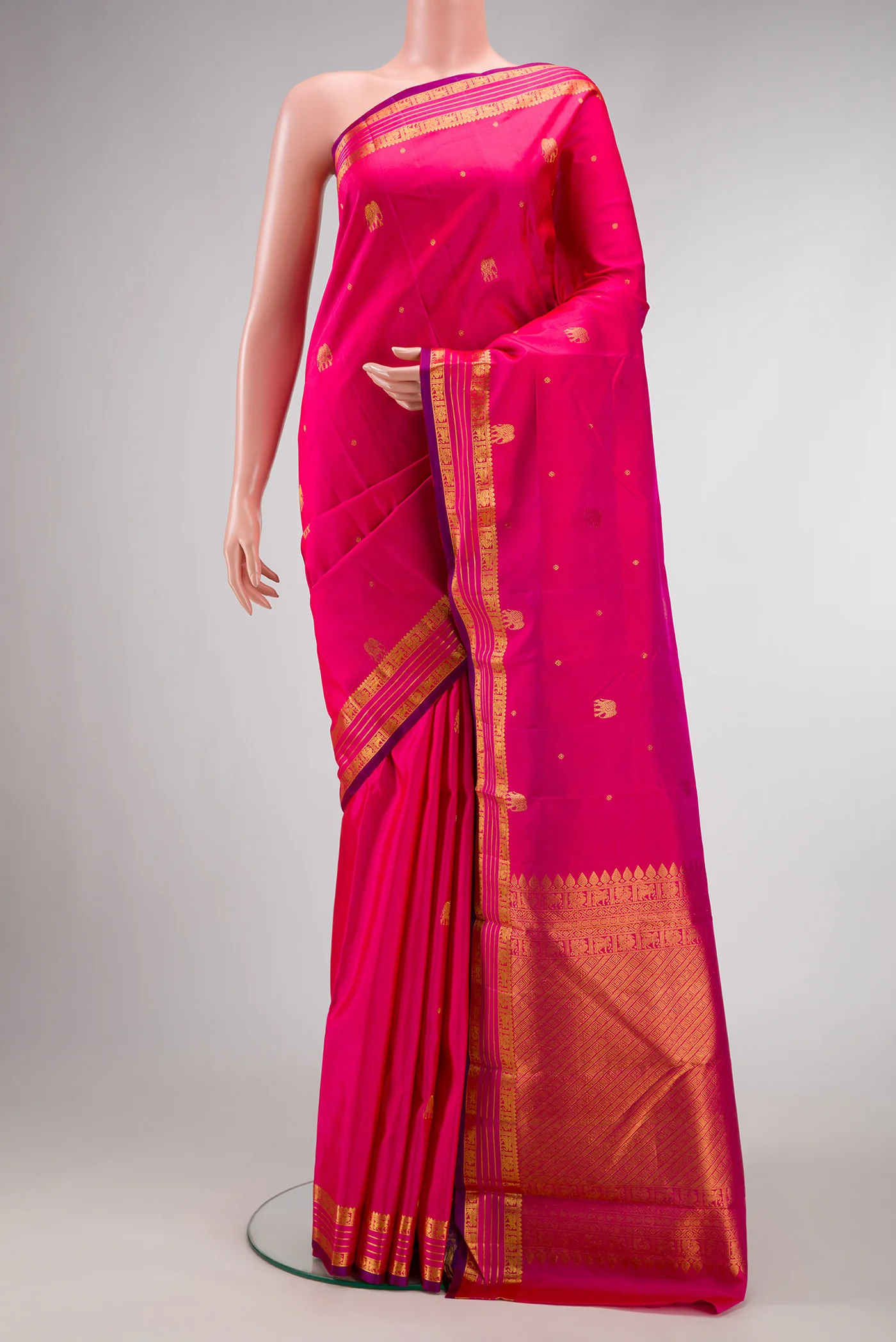 Pink Kanchipuram Silk Saree