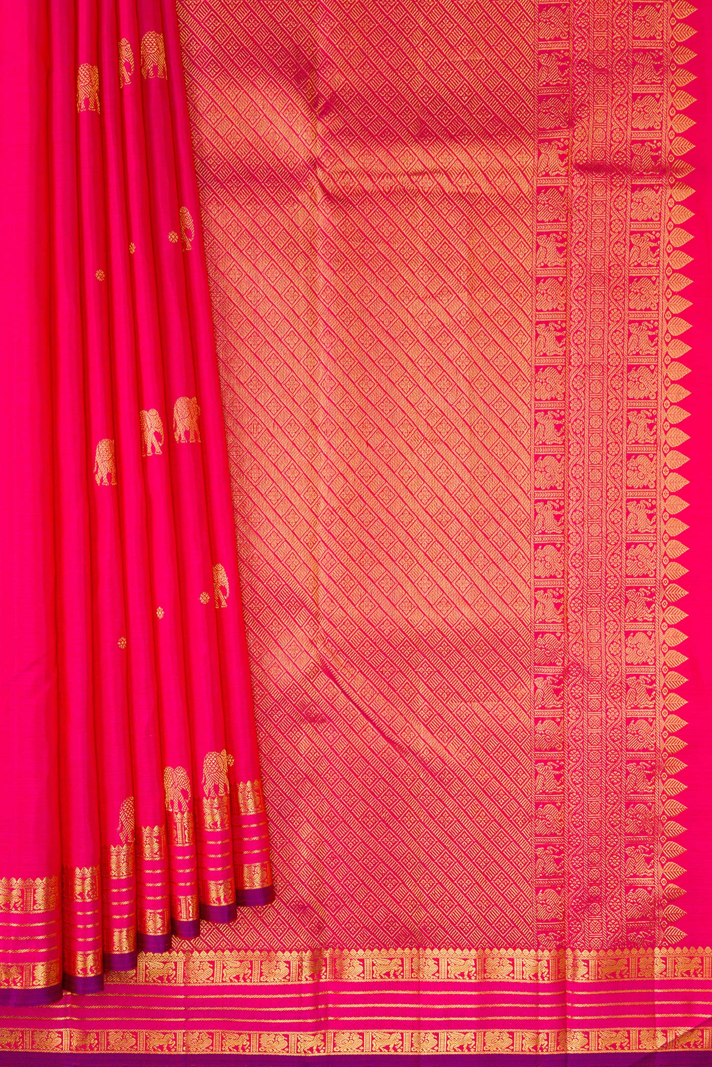 Pink Kanchipuram Silk Saree - Image 4