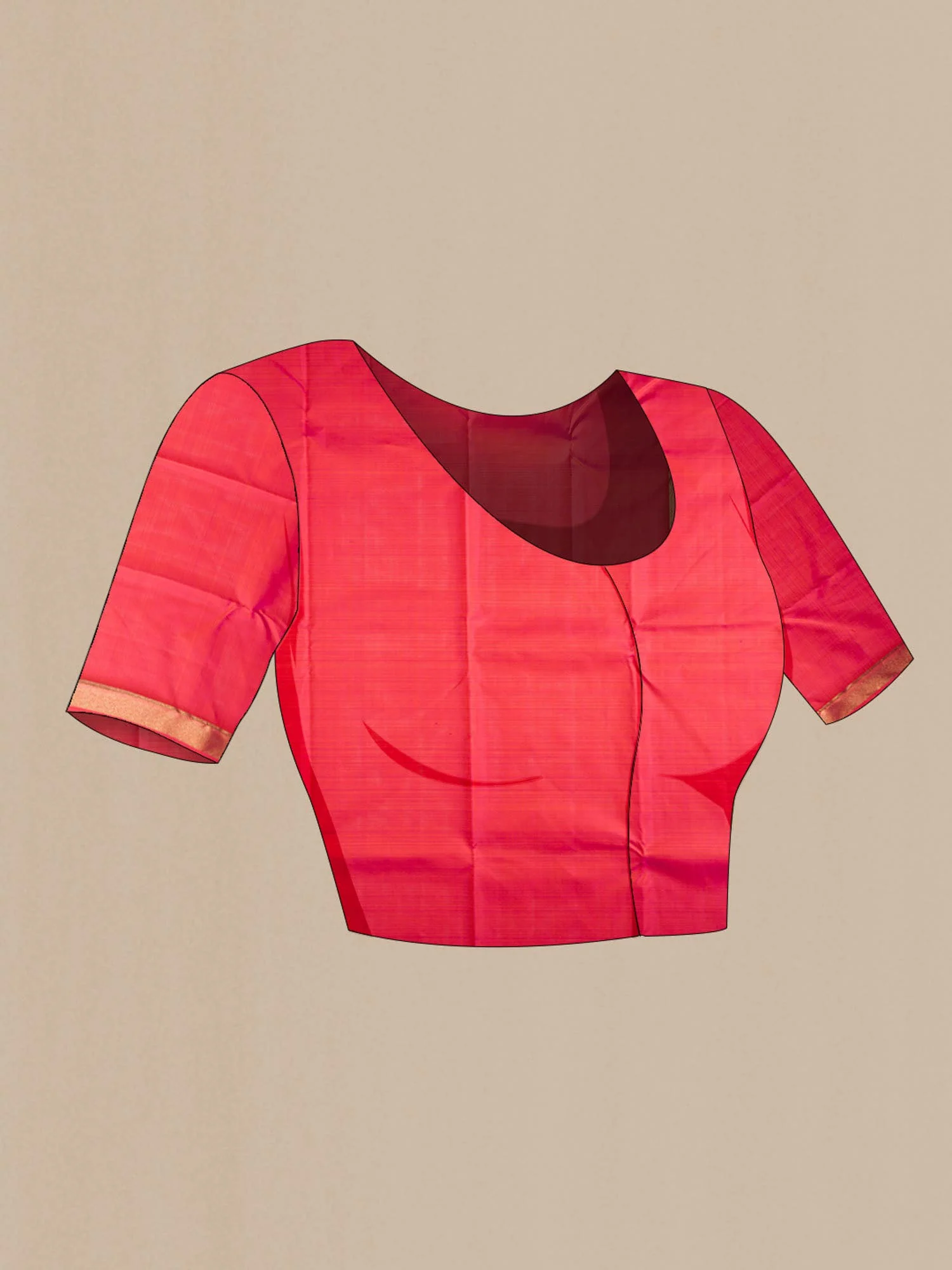 Pure Silk Pure Zari Pink Kanchipuram Saree - Image 7