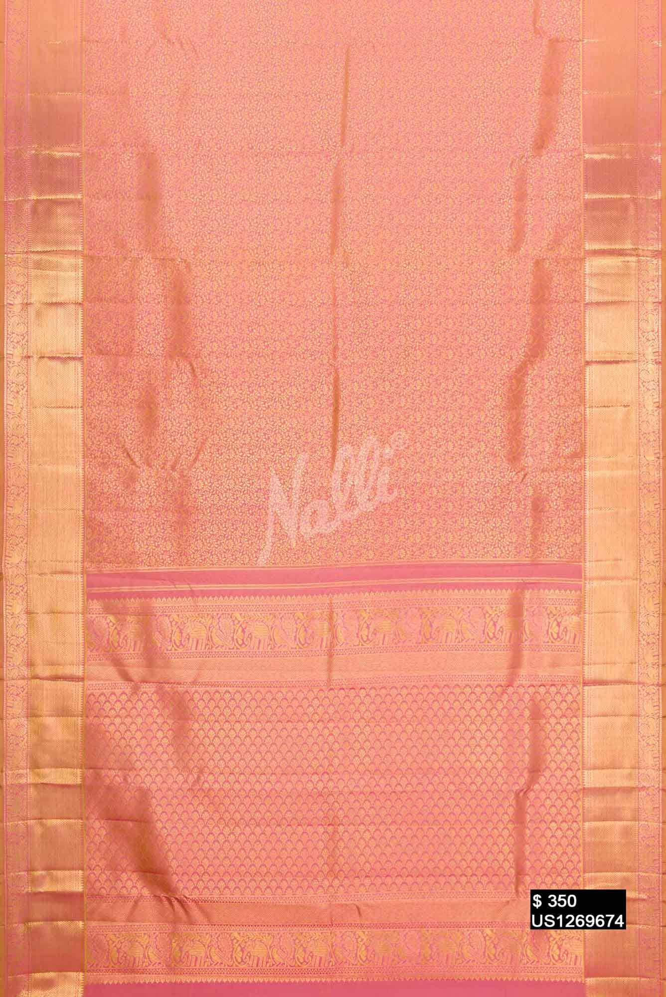 Pink Kanchipuram Silk Saree