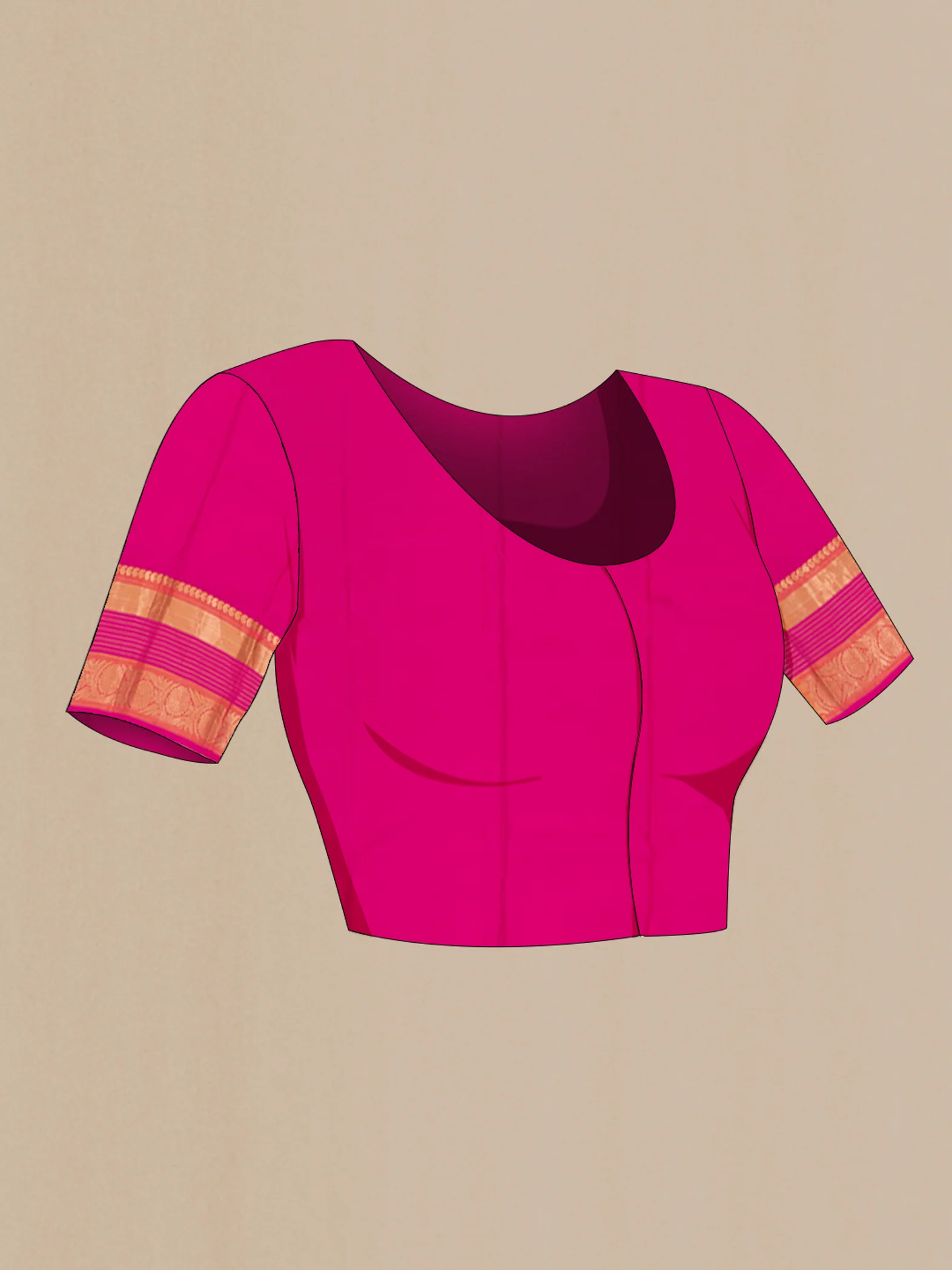 Rose pink Kanjivaram Saree - Image 4