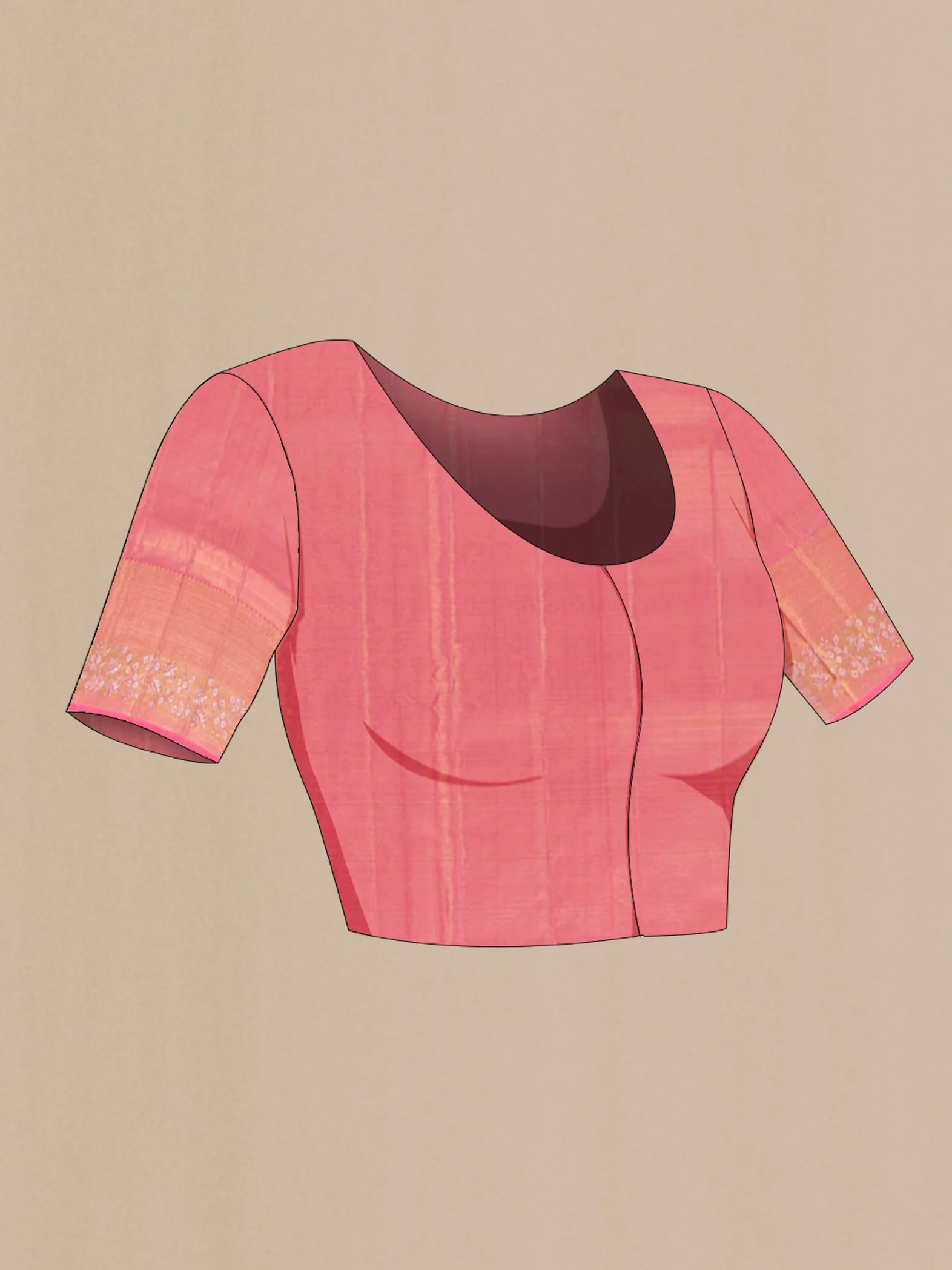 Rose Gold Kanjivaram Tissue Silk Saree - Image 4