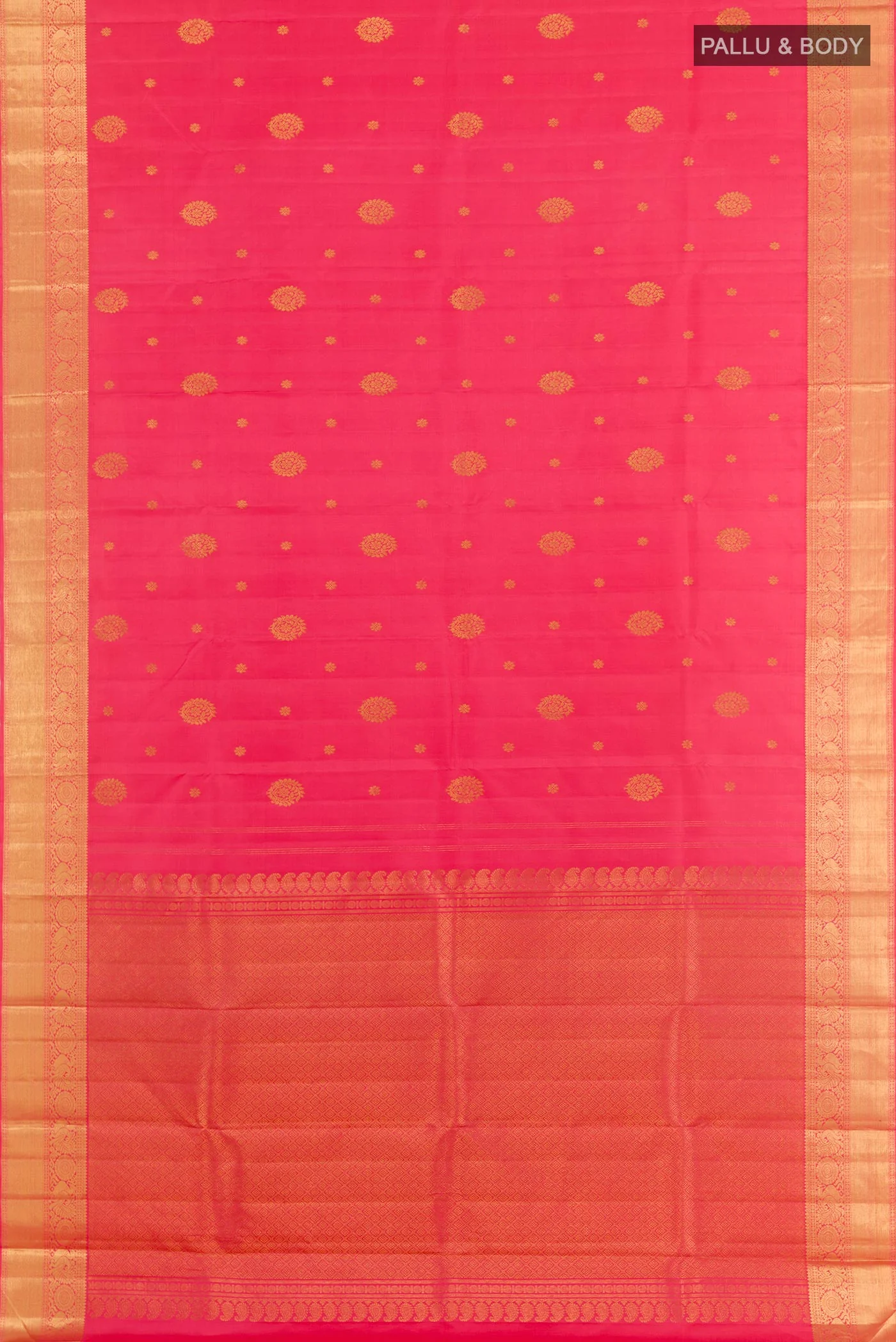 Coral Kanjivaram Silk Saree - Image 5