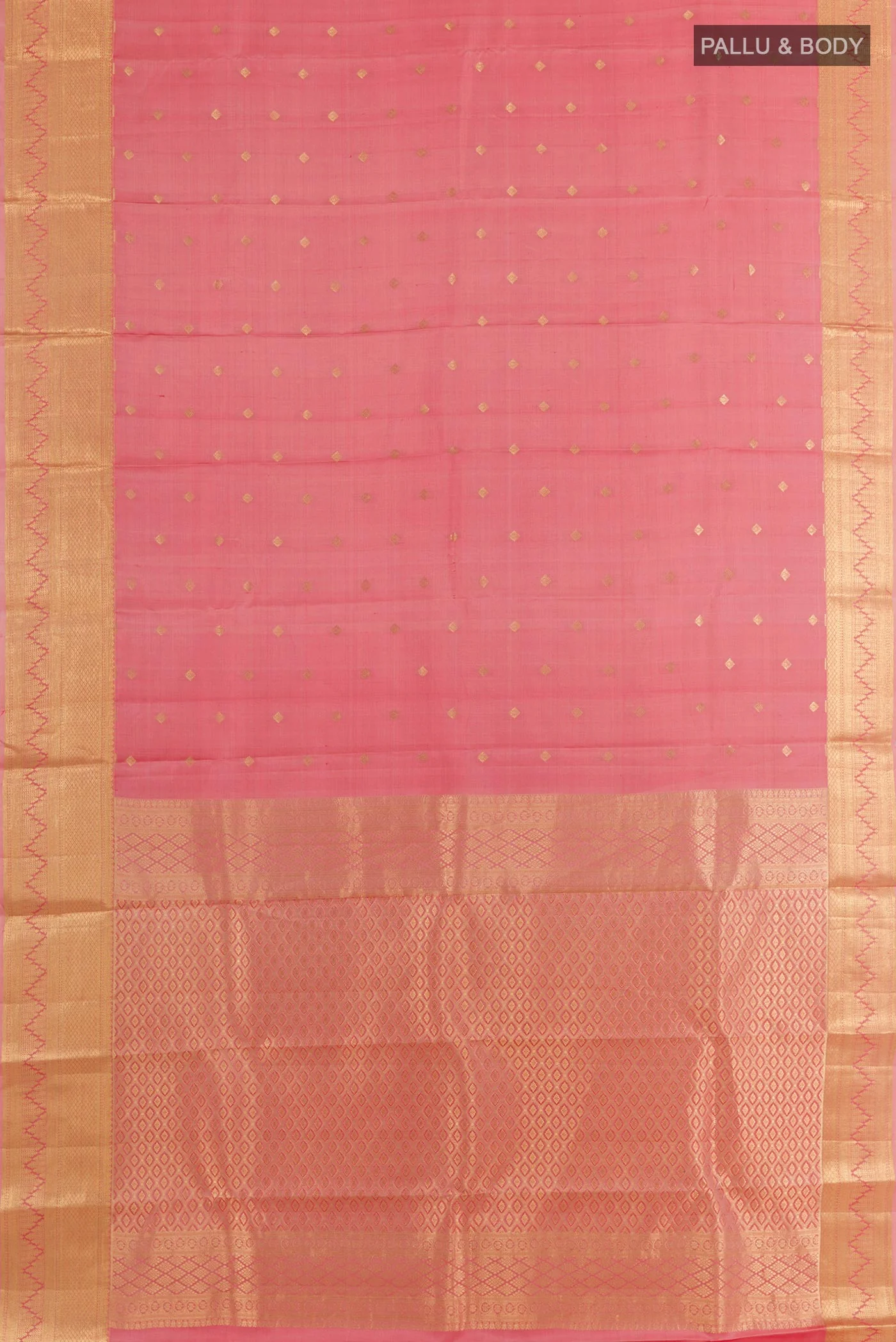 Coral Kanjivaram Silk Saree - Image 3