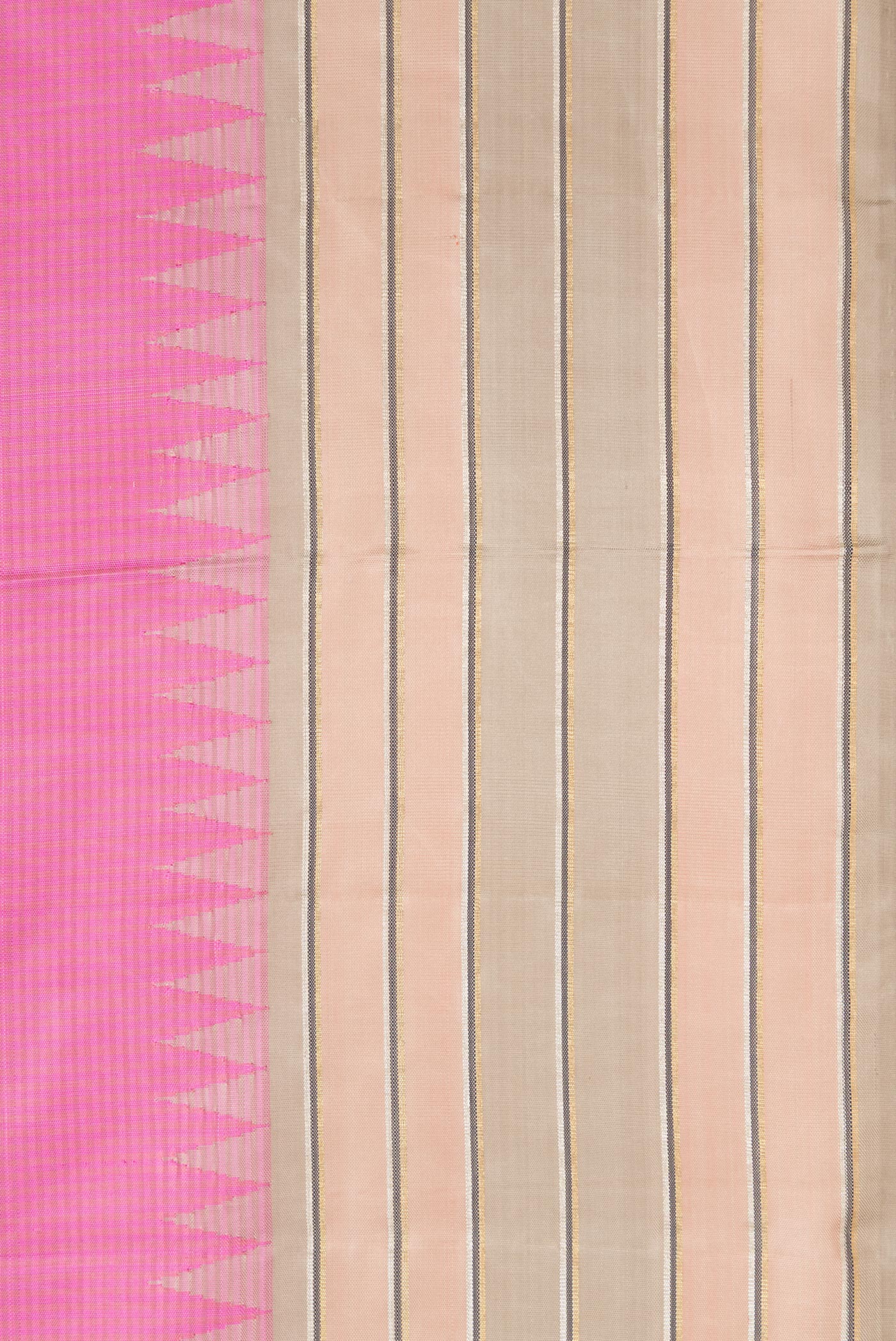 Pure Silk Pure Zari Pink Kanjivaram Saree - Image 3