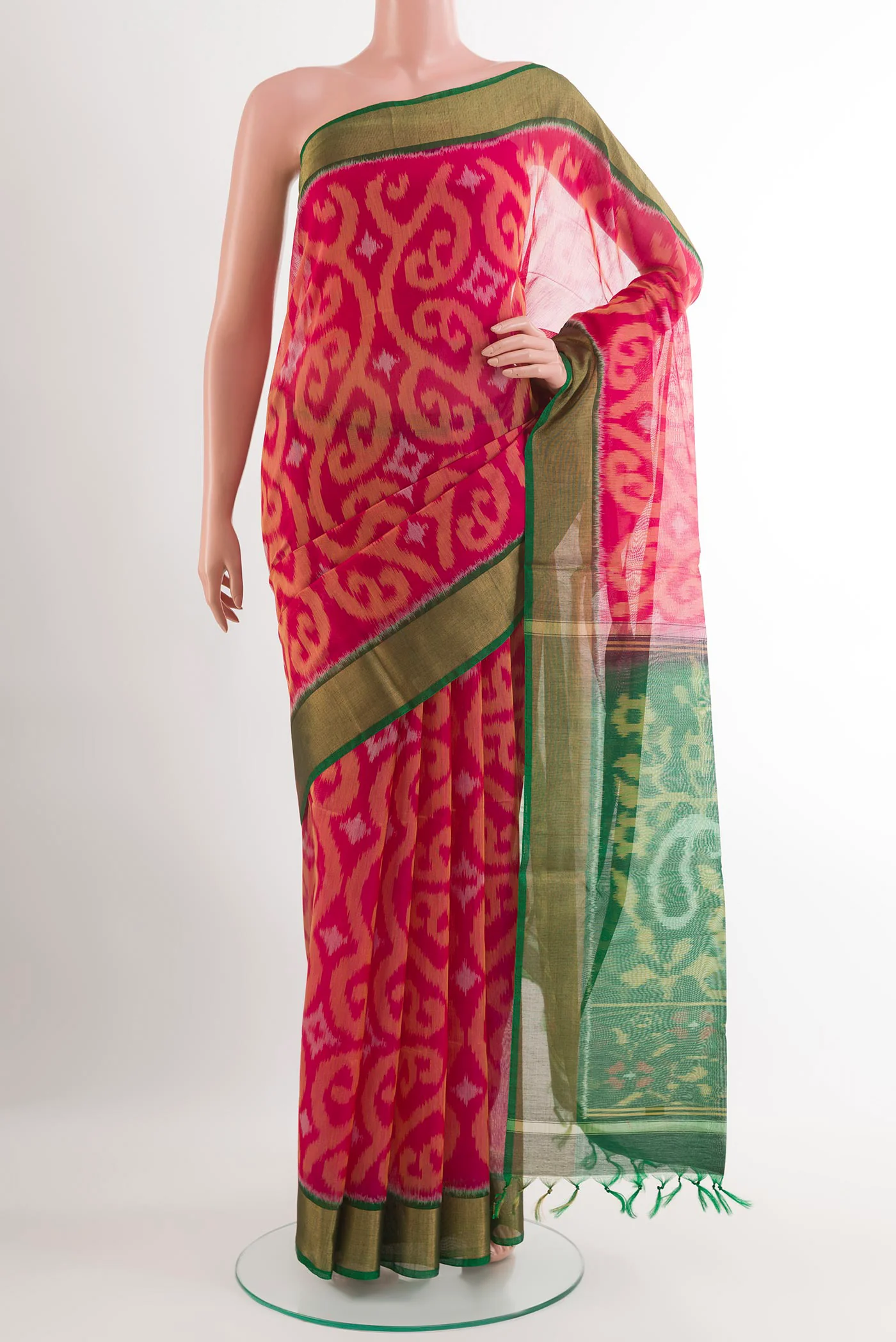 Pink Silk Cotton Saree